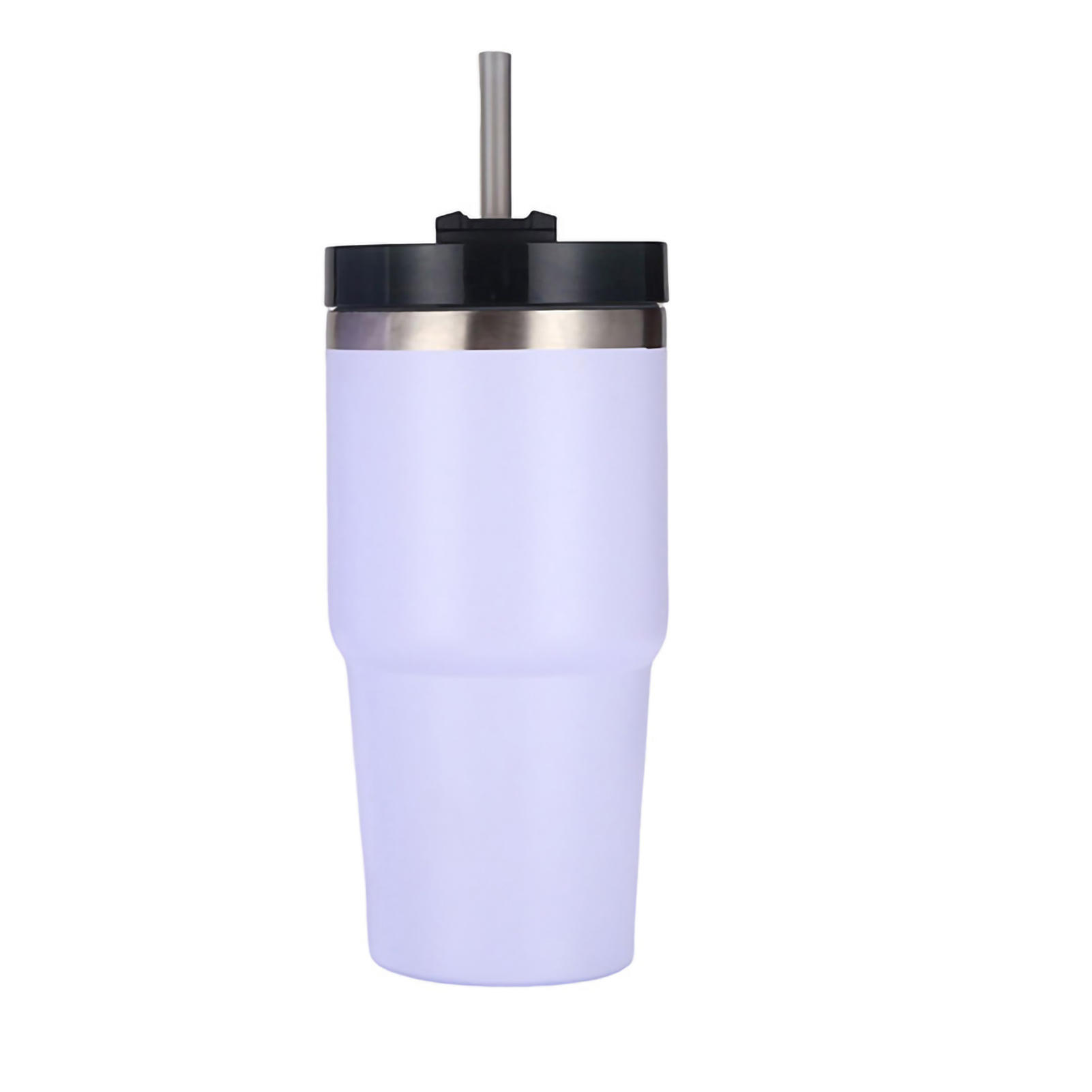 20oz (ca. 590 Ml) Weißer, Isolierter Edelstahlbecher, Hochglanzpoliert, Hält Getränke Heiß Und Kalt, Isolierter Autobecher Mit Strohhalm.
