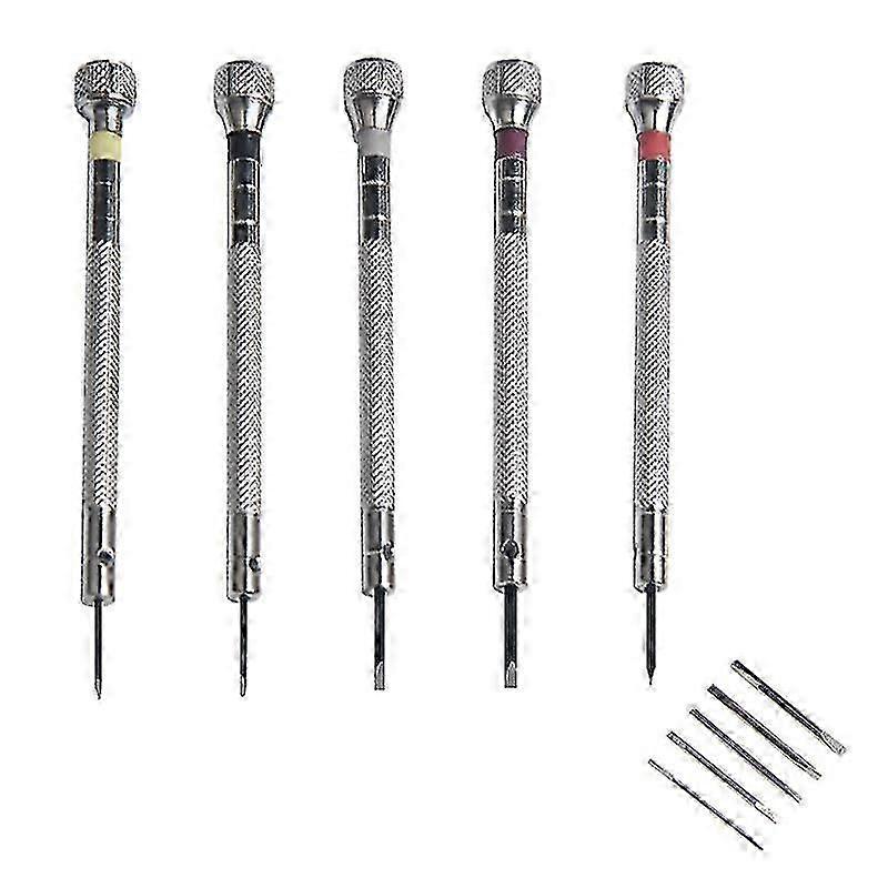 5-teiliges Uhrmacher- Und Juwelier-schraubendreher-set Mit 5 Ersatzspitzen