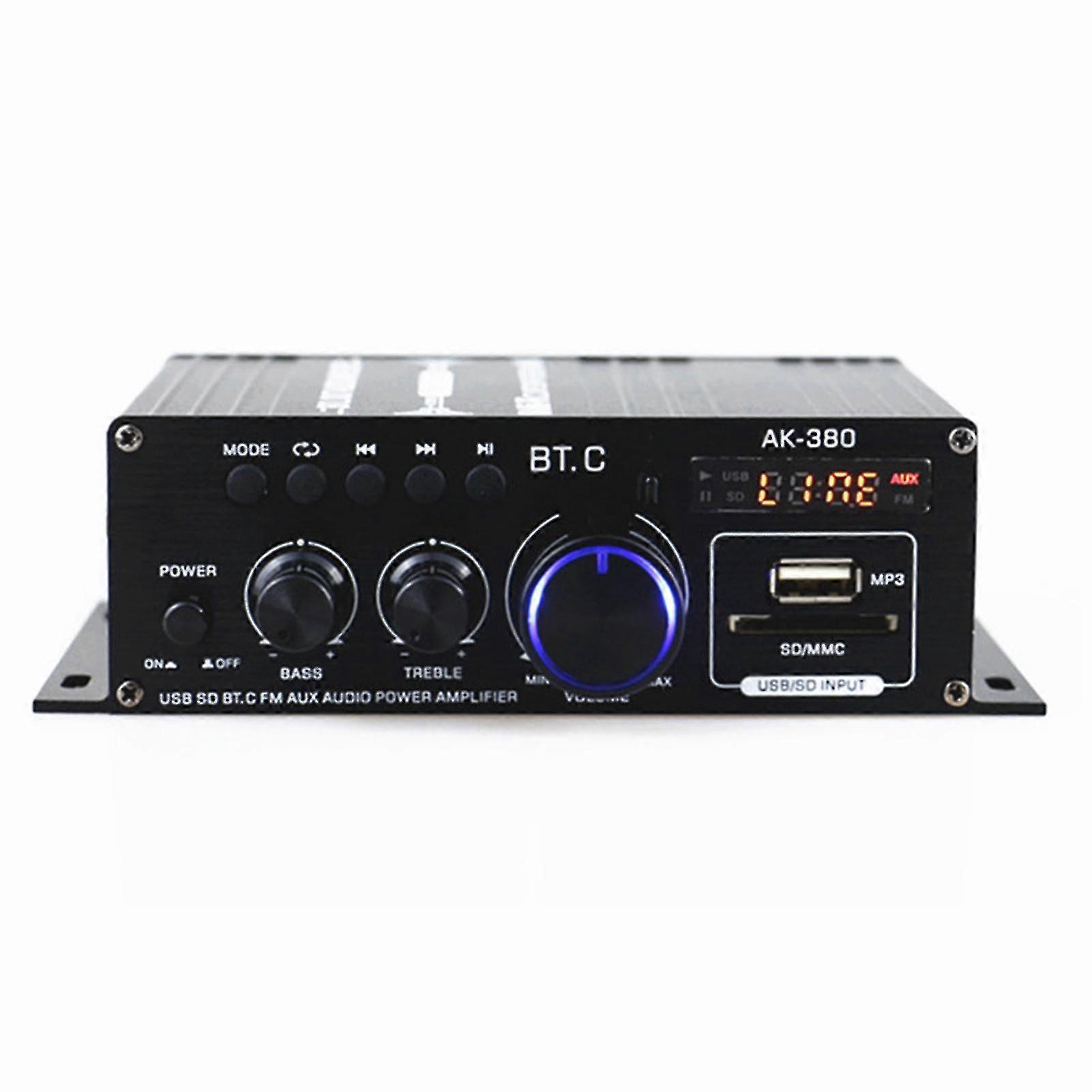 Ak380 Leistungsverstärker Mit Digitalanzeige, Bluetooth 5.0, 2 X 400 W, Kompakter 12-v-heimstereo-receiver Fürs Auto