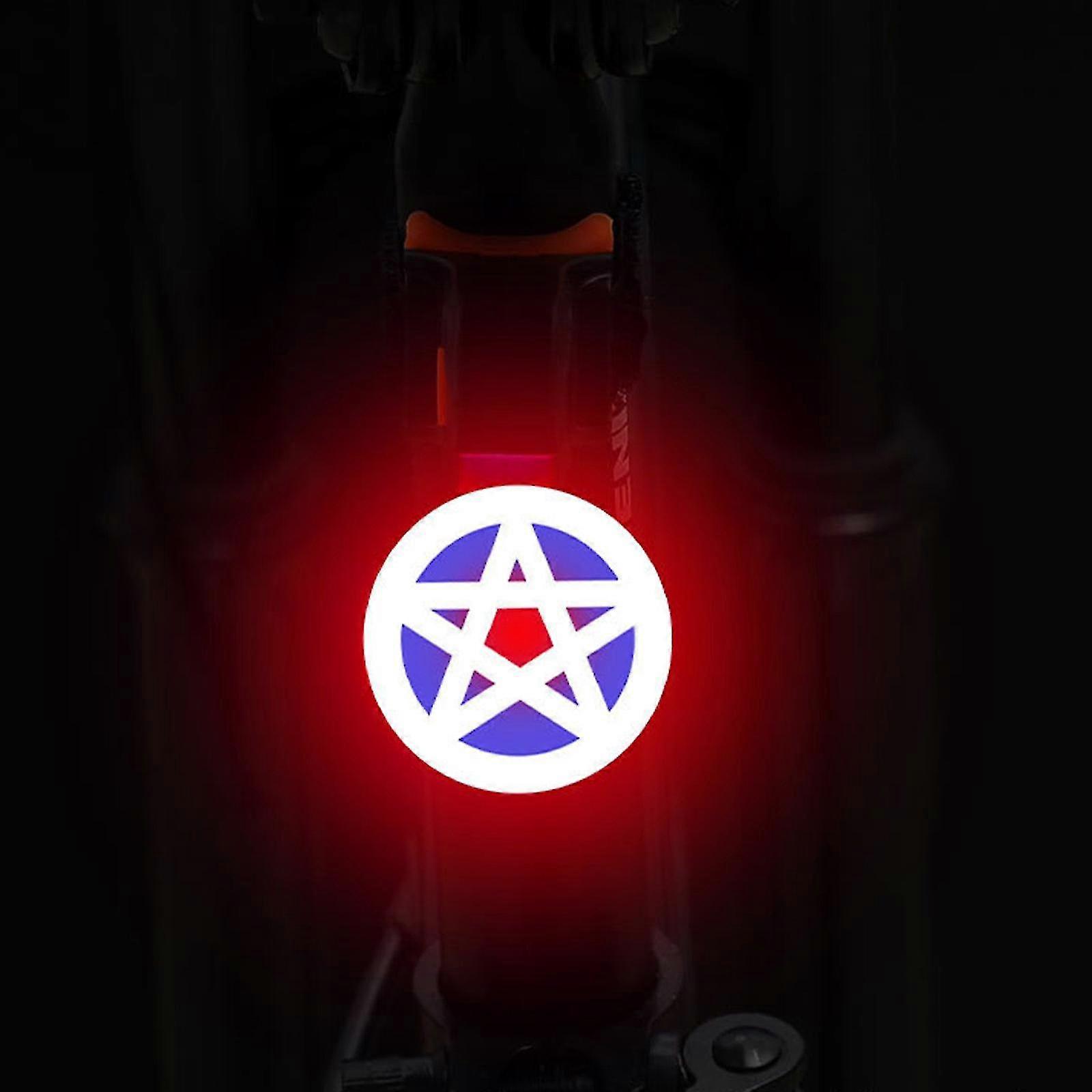 Intelligentes Fahrradrücklicht, Ultrahell, Wiederaufladbar, Wasserdicht Nach Ipx6, Led-fahrradbeleuchtung, 5 Modi, Passend Für Alle Rennräder (pentagramm)