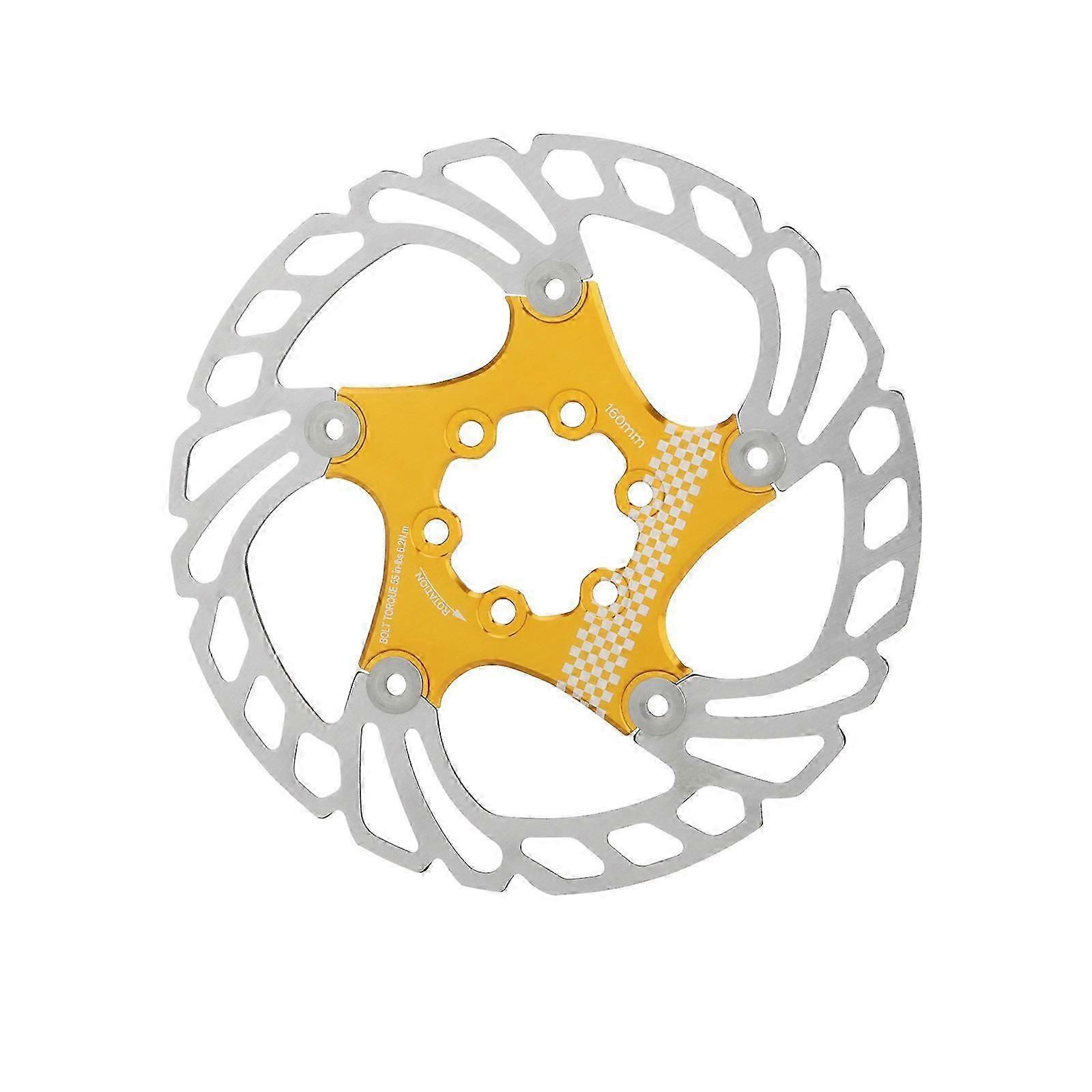 Schwimmend Gelagerte Bremsscheibe Für Fahrräder, 140 Mm/160 Mm/180 Mm, Edelstahl, Mit 6 Befestigungsschrauben, Für Mountainbikes, Goldfarben