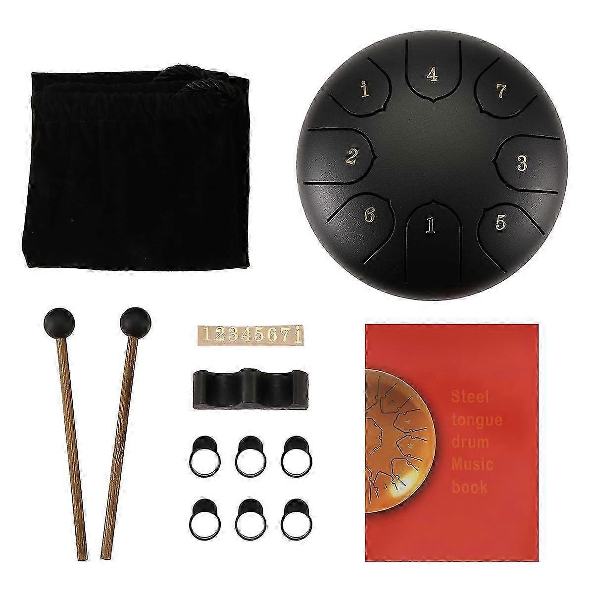 Regentrommel Für Draußen, Regentrommel Für Draußen, Regentrommel Für Den Garten, 6 Zoll 8-ton-chakra-trommel (schwarz)