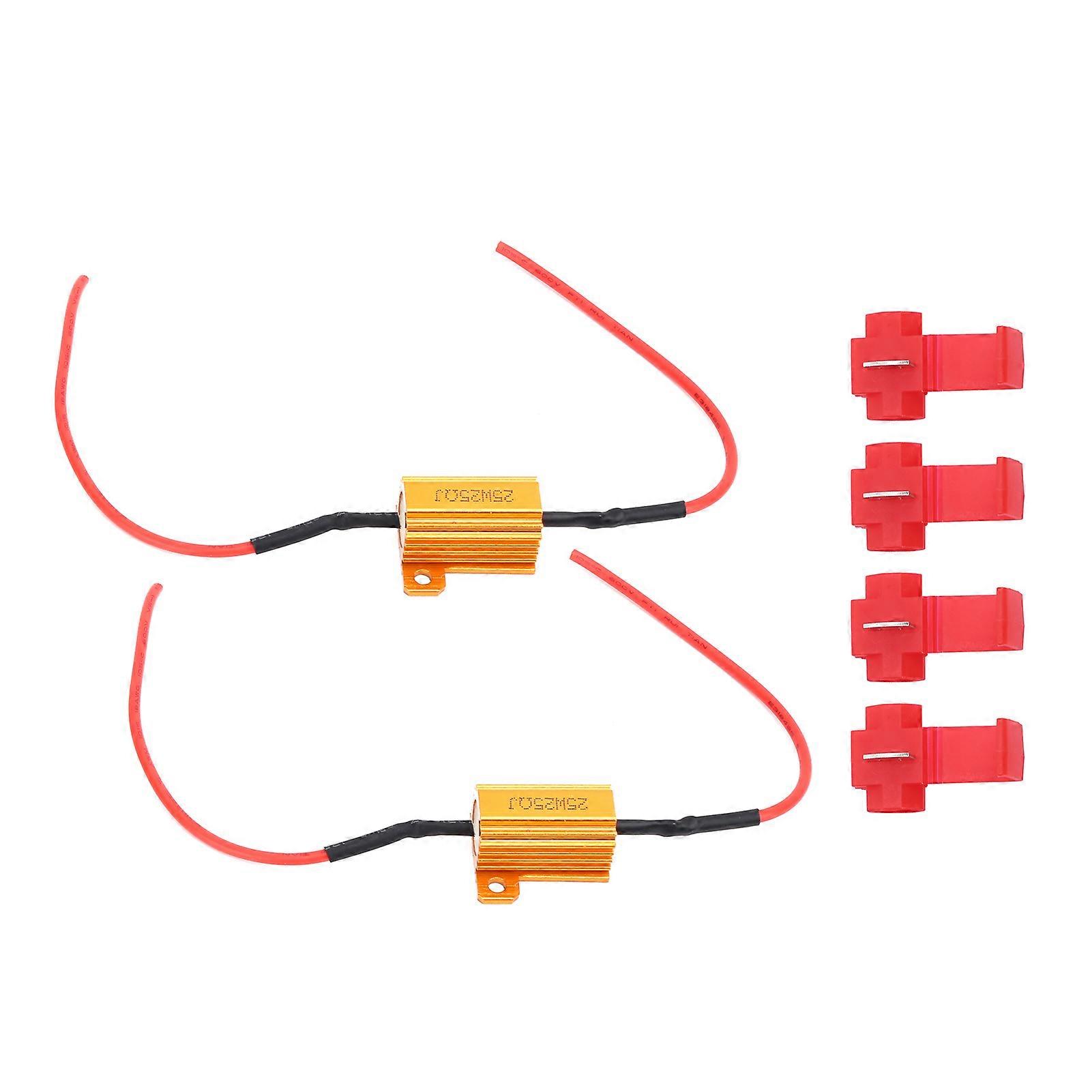 2 Stück 25w Led-decoder Mit 25-ω-lastwiderstand, Warnblinker-fehlerunterdrückung Für Autoscheinwerfer/tagfahrlicht