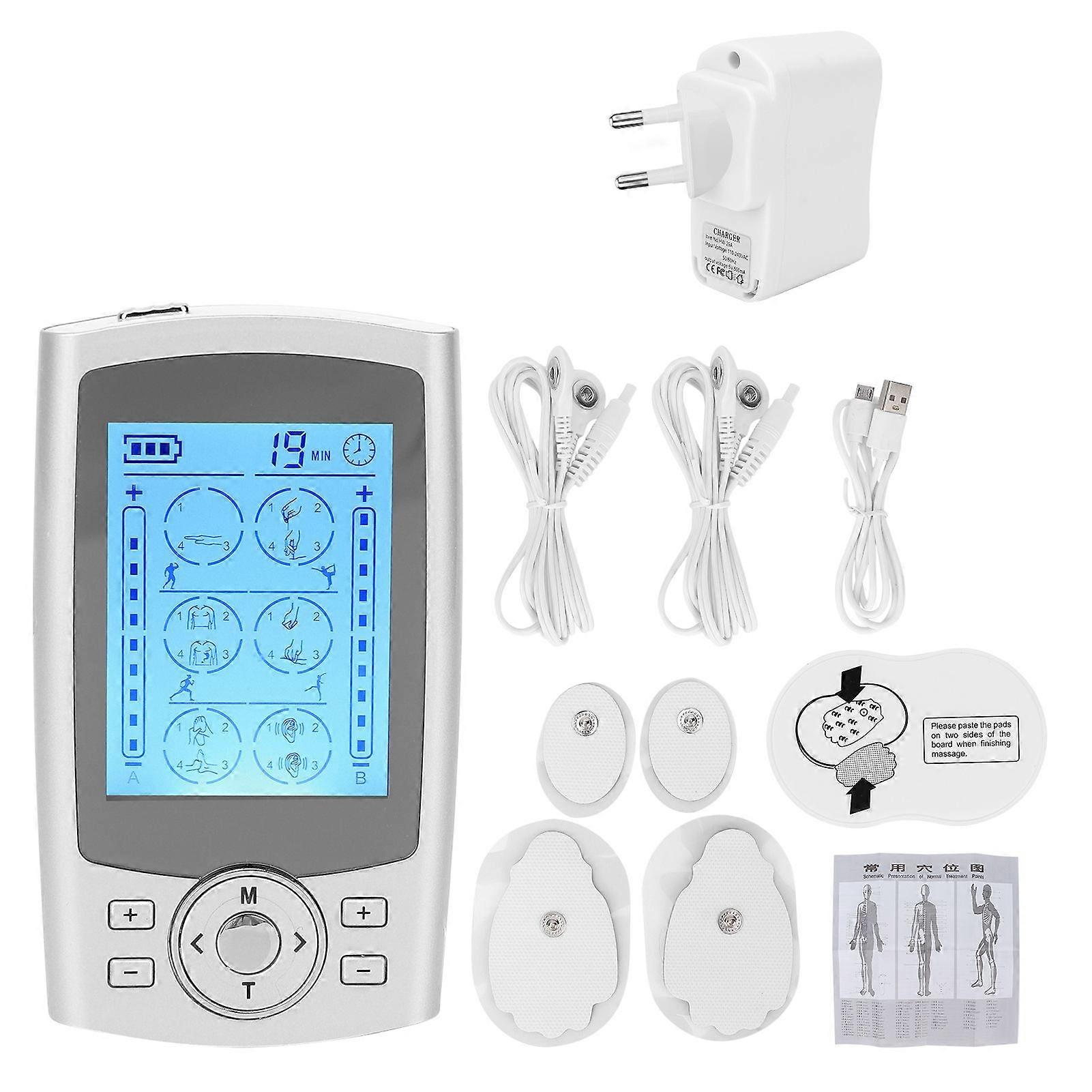 Wiederaufladbares Tens-massagegerät Mit 24 Modi Zur Pulsierenden Muskelstimulation Für Rücken, Knie Und Nacken (110–240 V, Eu-stecker).