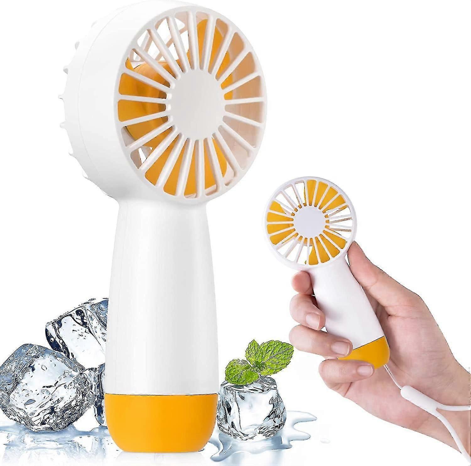 Handventilator, Wiederaufladbarer Mini-ventilator, Tragbarer Handventilator, Persönlicher Ventilator Mit 3 Geschwindigkeitsstufen, Reiseventilator, Elektrischer Ventilator (weiß)