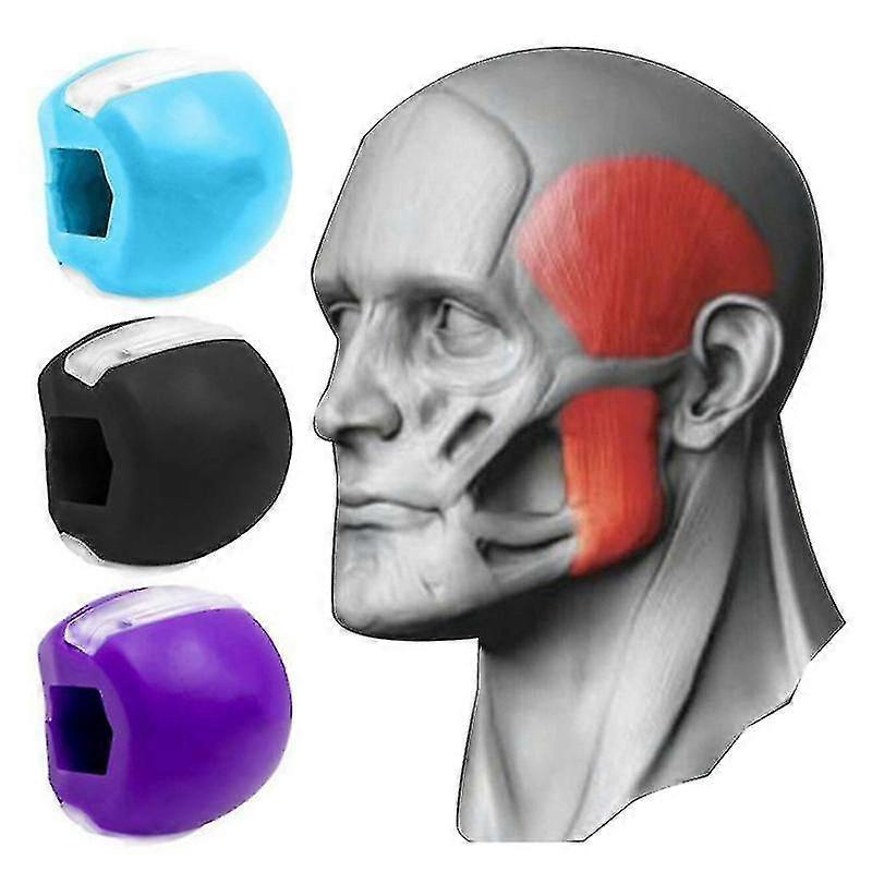 3er-pack Silikon-kauball Für Die Kaumuskulatur Des Gesichts, Kiefers Und Der Nackenmuskulatur (lila, 3 Stück)