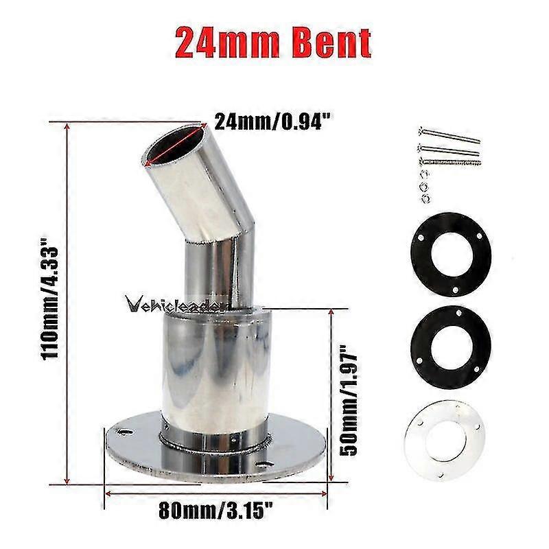 22/24 Mm Edelstahl-durchbruchrohr-auspuff-außenhautverschraubung, Rohrmuffe, Hardware-teil Der Luft-diesel-heizung Für Boote, Schiffe Und Lkws (24 Mm Gebogen)