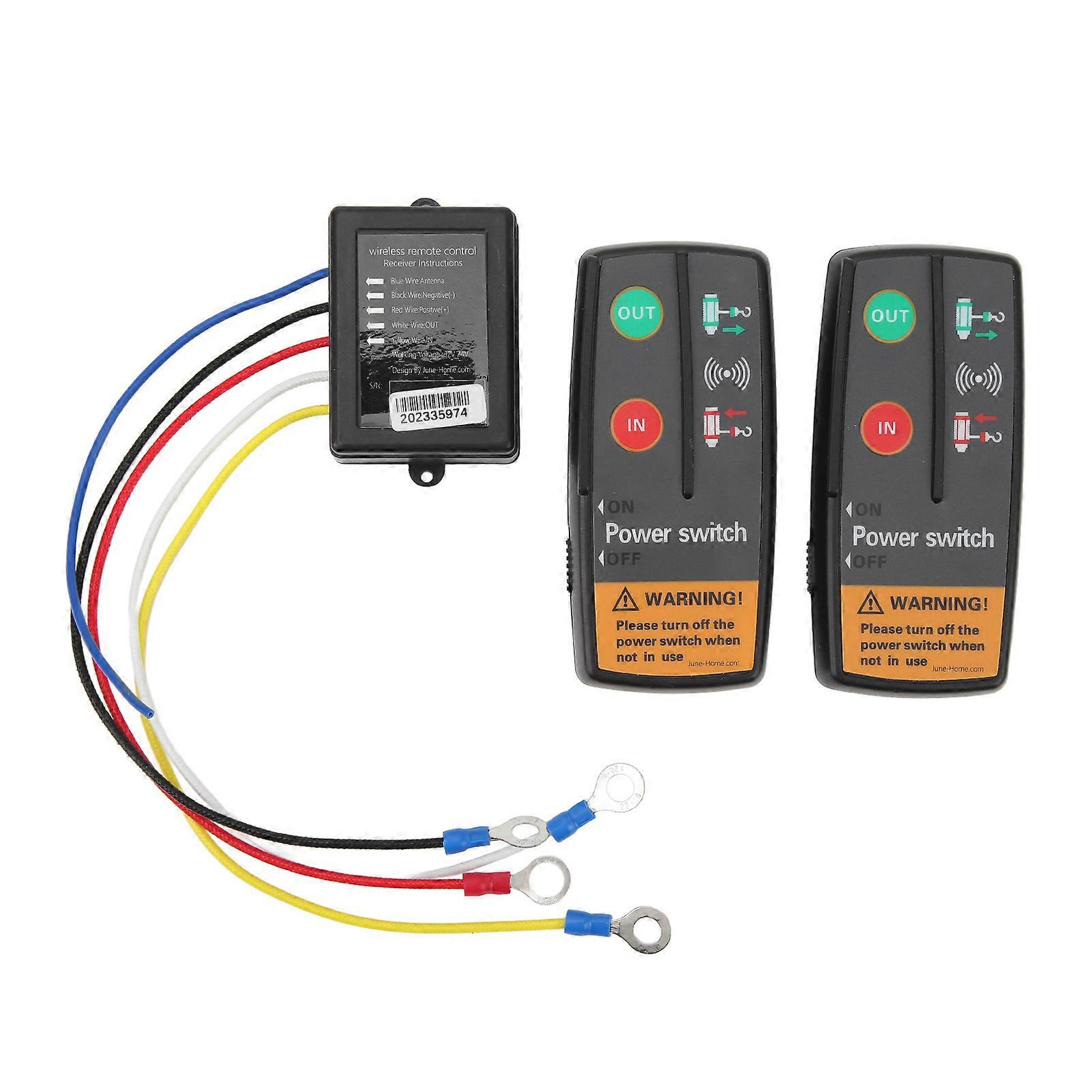 Kabellose Seilwinden-fernbedienung (12 V/24 V) Mit Schneller Reaktionszeit, 15 M Reichweite Und Präziser Steuerung, Inklusive Empfänger Für Lkw, Atv Und Suv