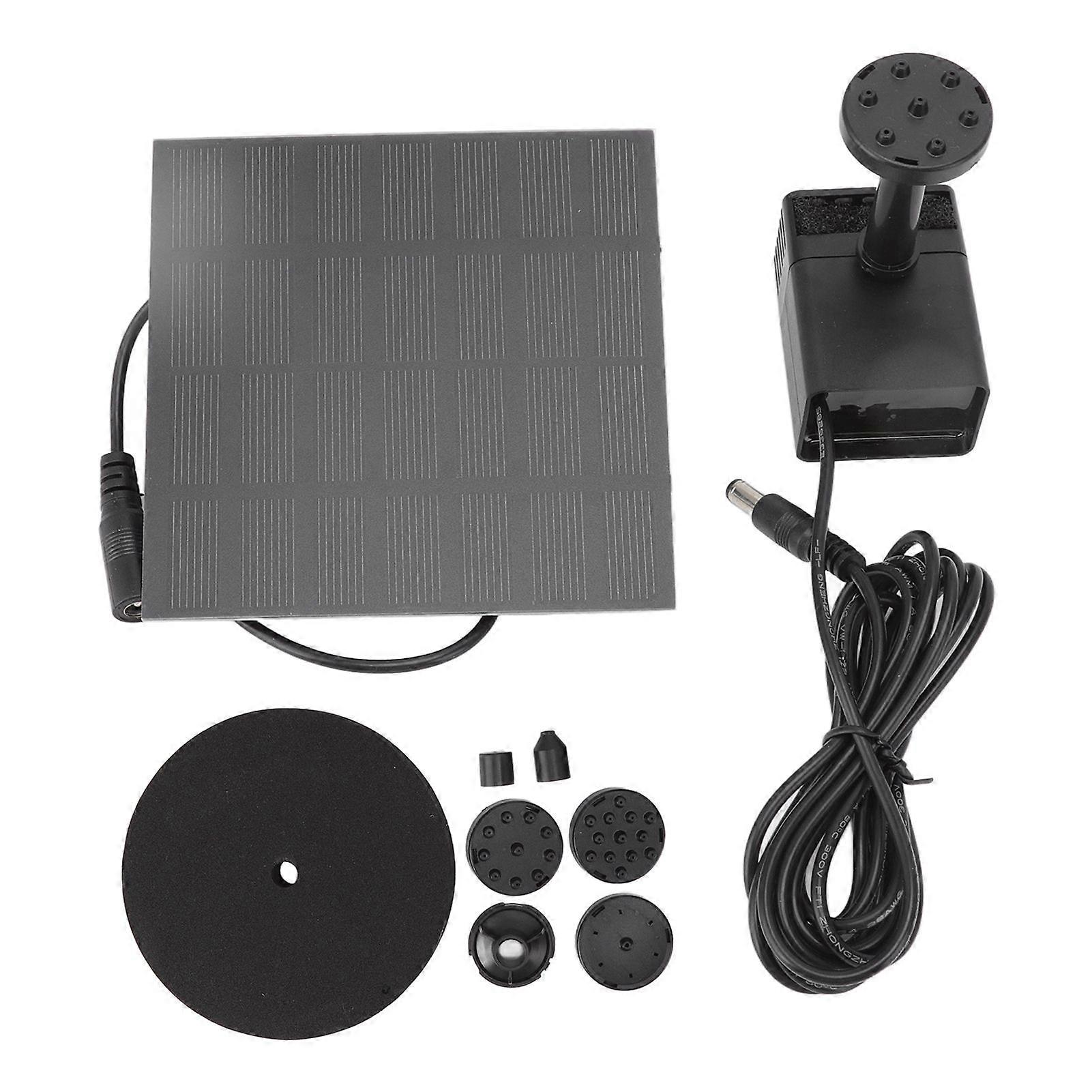 Diy-solarwasserpumpen-set: Umweltfreundliche, Solarbetriebene Springbrunnenpumpe Mit 6 Düsen Für Vogeltränke, Gartenteich Und Aquarium.