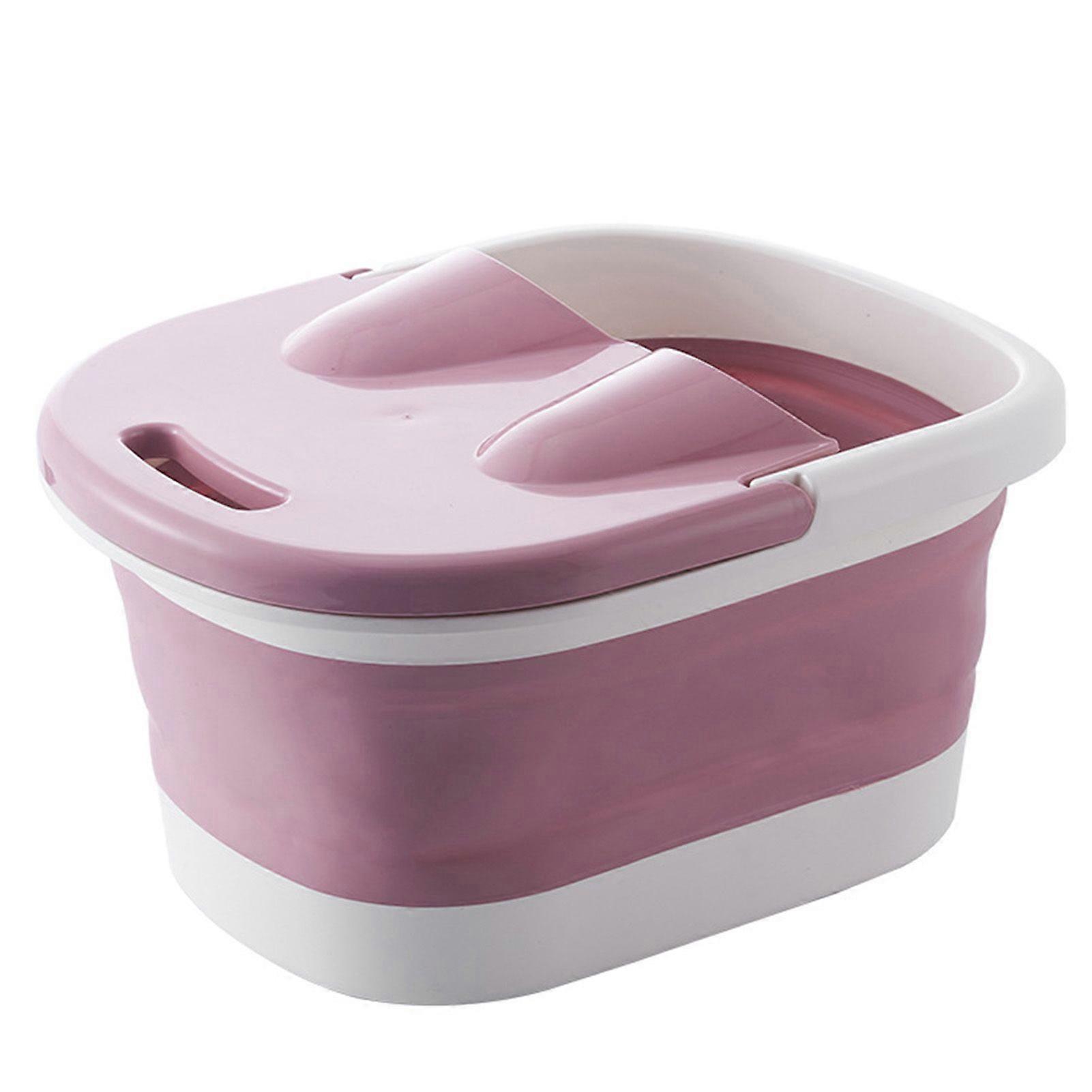 Zusammenklappbare Fußbadewanne Mit Massagerollen, Tragbare, Faltbare Fußbadewanne Mit Griffdeckel, Pinkymmr