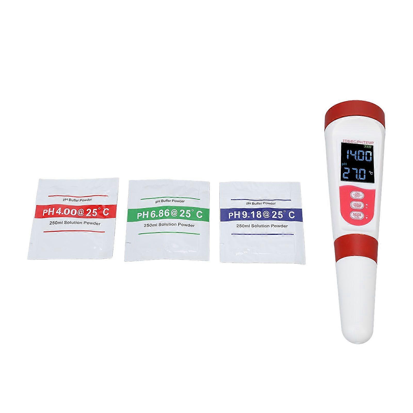 Wasserqualitätstester 4 In 1: Ph-wert, Tds, Ec-wert, Temperatur – Wasserqualitätsdetektor Für Schwimmbadwasser, Trinkwasser, Aquarium Und Hydrokultur