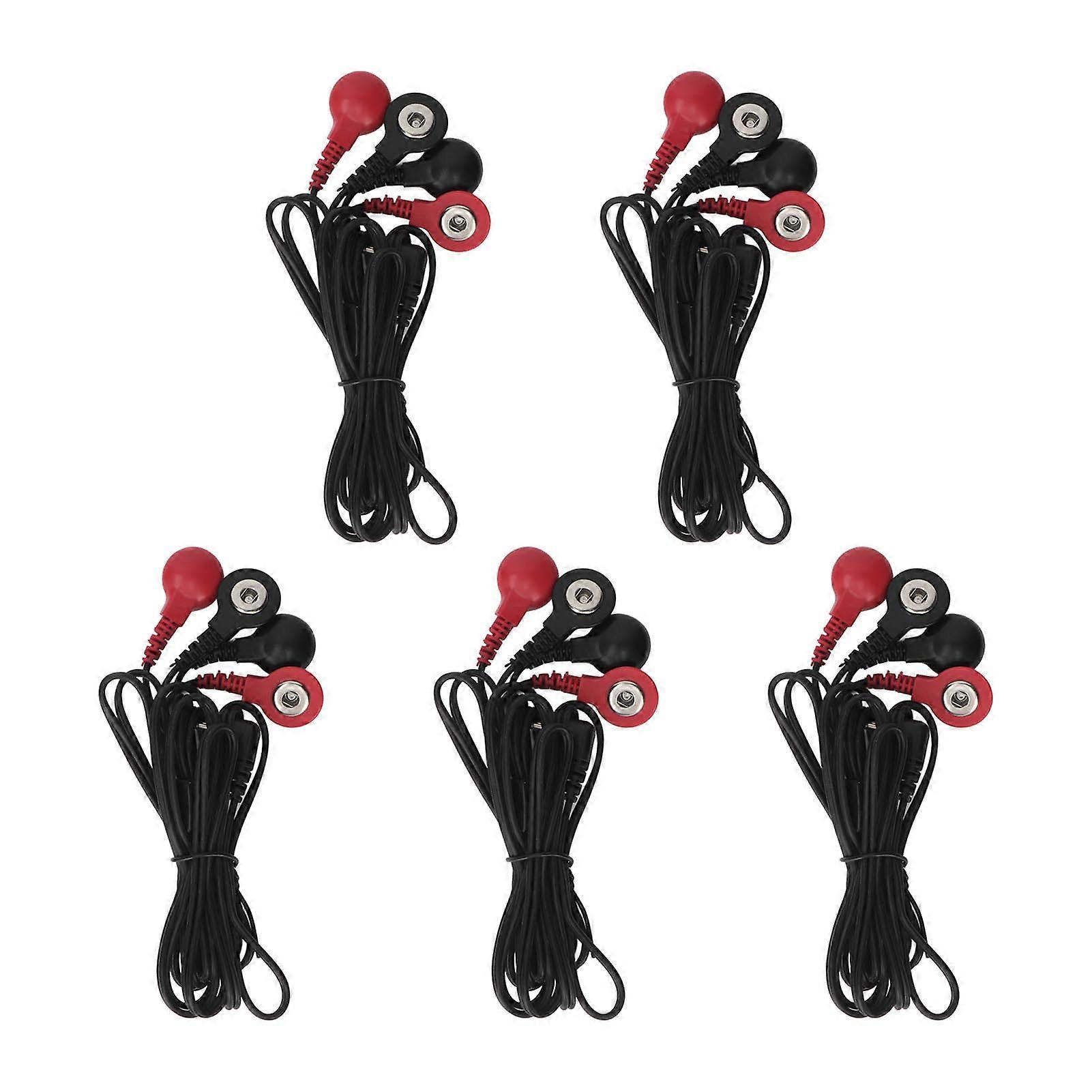 5 Stück Ersatzkabel Für Tens-geräte, 4-polig, 1,4 M (4,6 Ft), 2,5 Mm, Meridian-behandlung, Elektrodenkabel, Schwarz/rot, Ymmr
