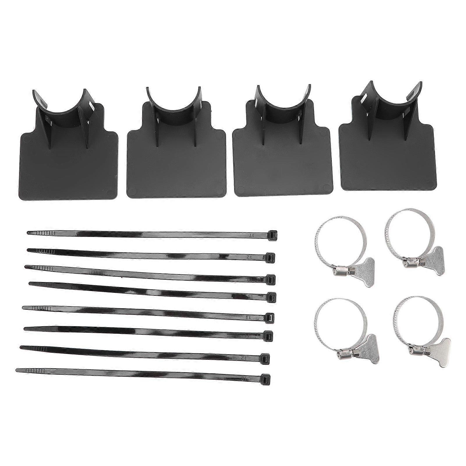 4er-set Schwimmbad-rohrhalter, Verhindert Rohrrutschen, Kabelbinder, Edelstahl-schlauchschelle, Schwimmbad-schlauchhalter, Schwarz