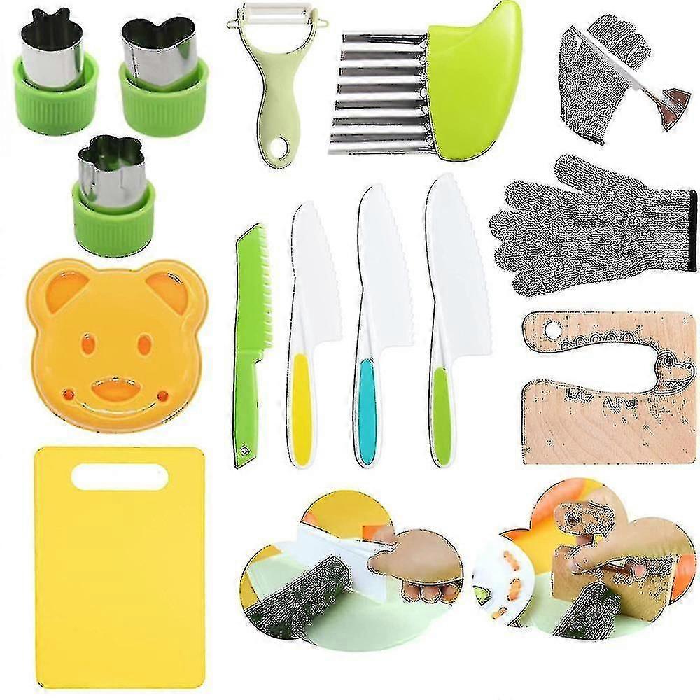 13-teiliges Kindermesser-set Aus Holz Zum Kochen, Kindersichere Messer Zum Schneiden Von Gemüse Und Obst