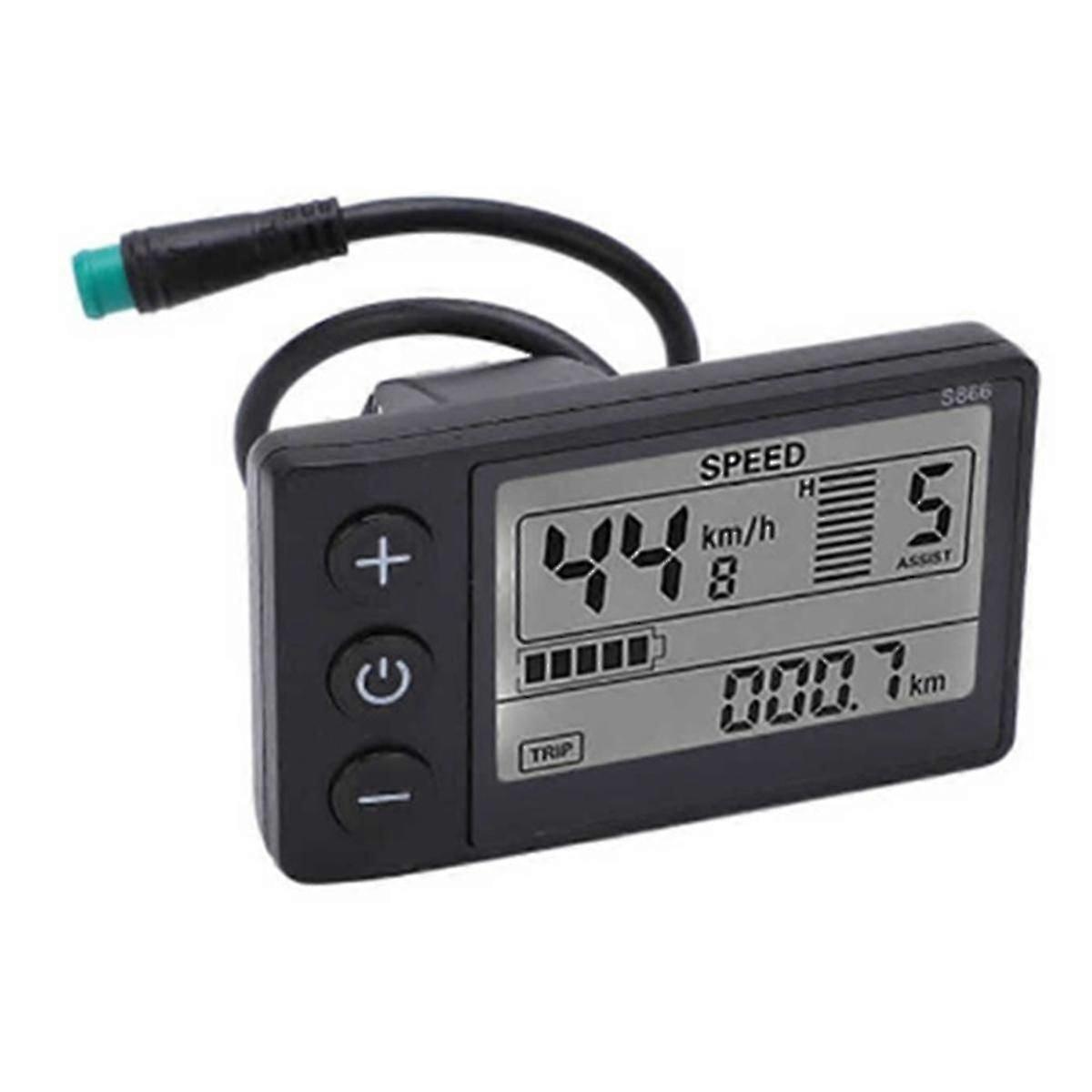Wasserdichtes Lcd-display (24 V, 36 V, 48 V, 60 V) S866 Controller-panel-armaturenbrett Für Elektrofahrräder Und Elektroroller (5-polig)