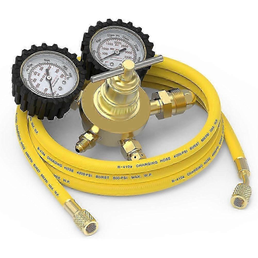 Stickstoffregler + Schlauch, 0–800 Psi Und 0–4000 Psi Ausgangsdruck, Cga580-einlassanschluss Und 1/4-zoll-m-gewinde