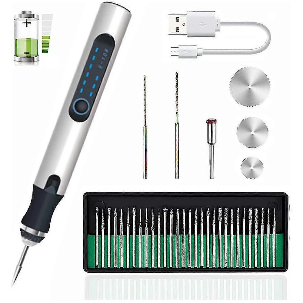 Elektrischer Gravierstift, Kabelloses Ätz- Und Gravierwerkzeug, Wiederaufladbare Mini-mikro-profi-graviermaschine Mit Usb-anschluss Für Schmuck, Holz, Metall, Glas Und Stein