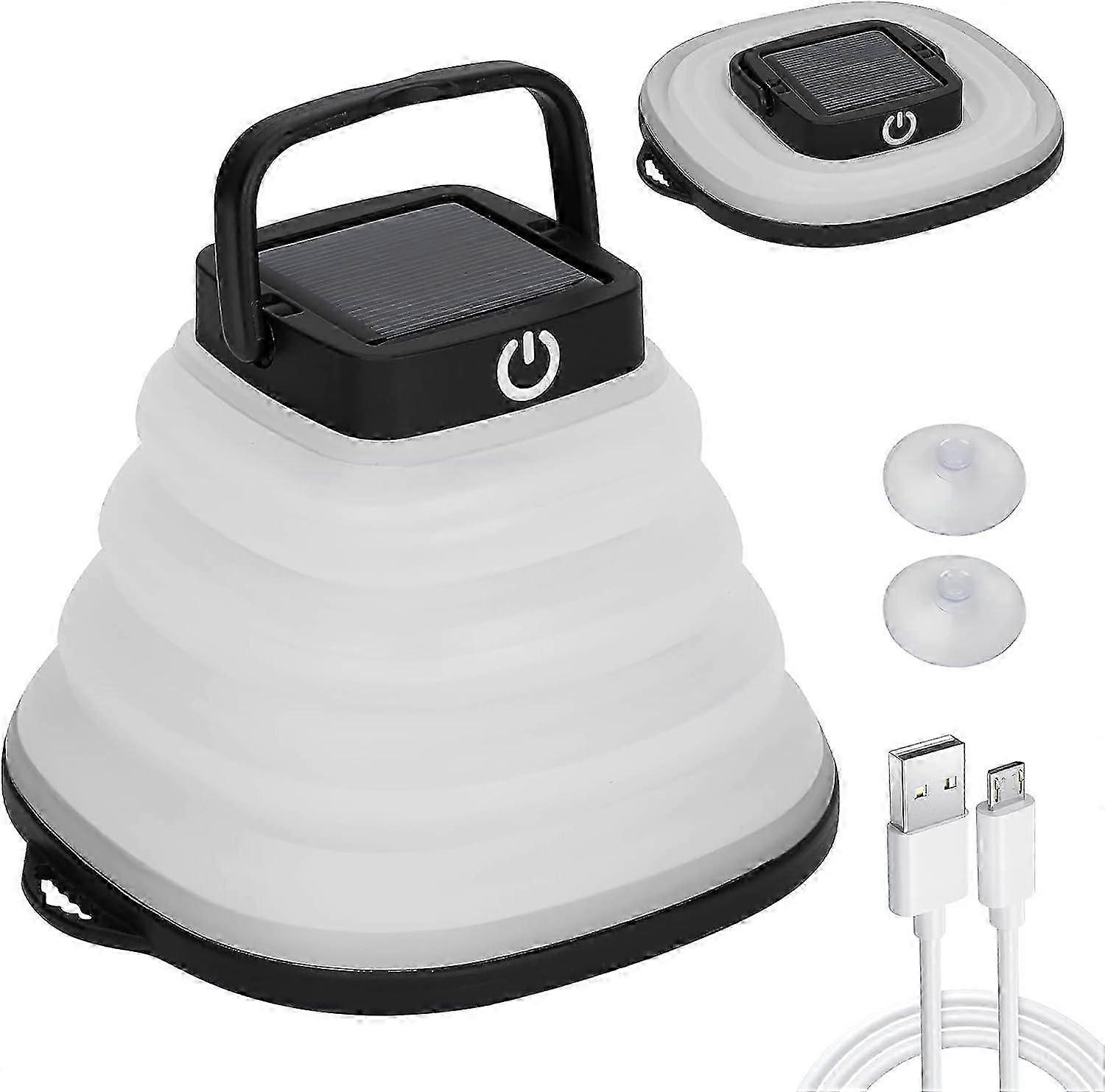 Campinglaterne, Solarbetriebene Led-lampe, Zusammenklappbare Led-laterne Mit 3 Dimmstufen, Taschenlampe Für Zuhause, Camping, Wandern Und Angeln