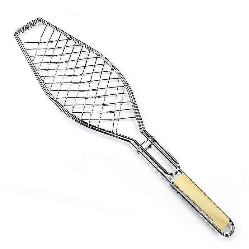 Verchromter Fischgrill Mit Holzgriff (1 Stück)
