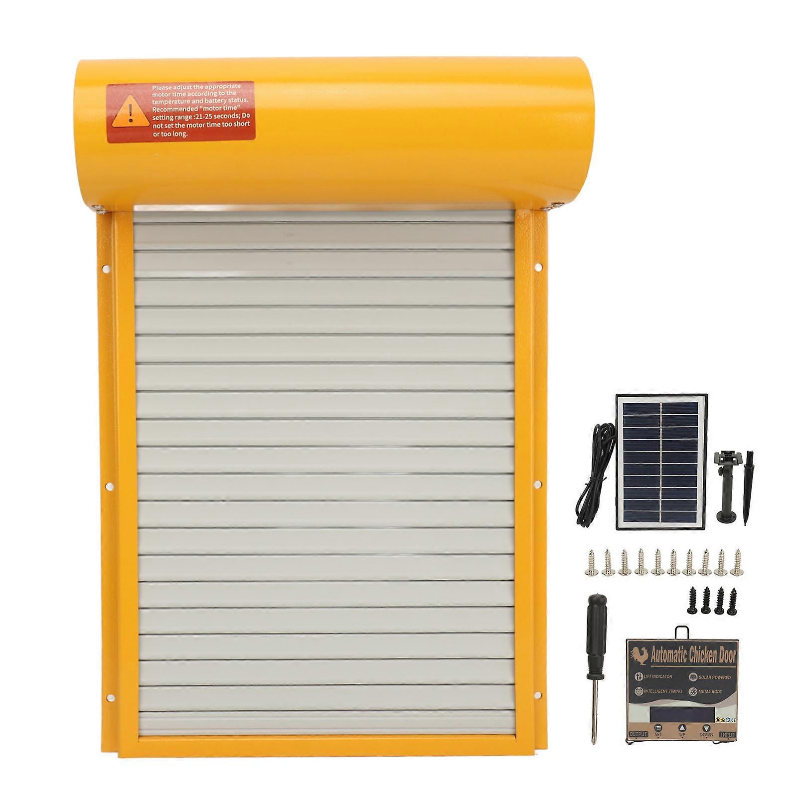 Automatischer Hühnerstalltüröffner Mit Solarbetrieb Und Zeitschaltuhr Für Enten- Und Gänsefarmen, Gelb