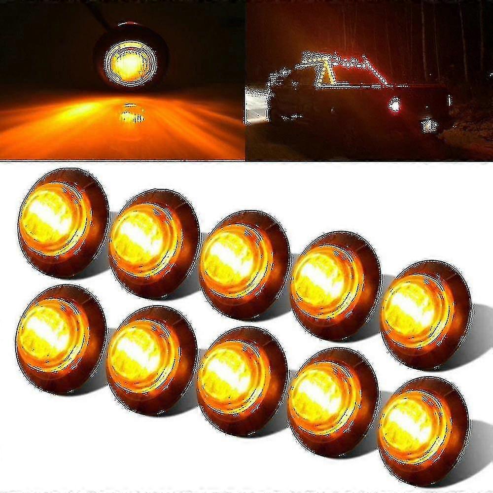 10 Stück Universelle Led-seitenmarkierungsleuchten Für Anhänger, Lkw, Rückleuchten, Bullet-leuchten, Lkw-freigabe (gelb)