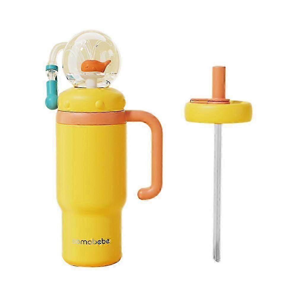 Wal-trinkbecher Aus Edelstahl Mit Griff Und Zwei Deckeln (orange)