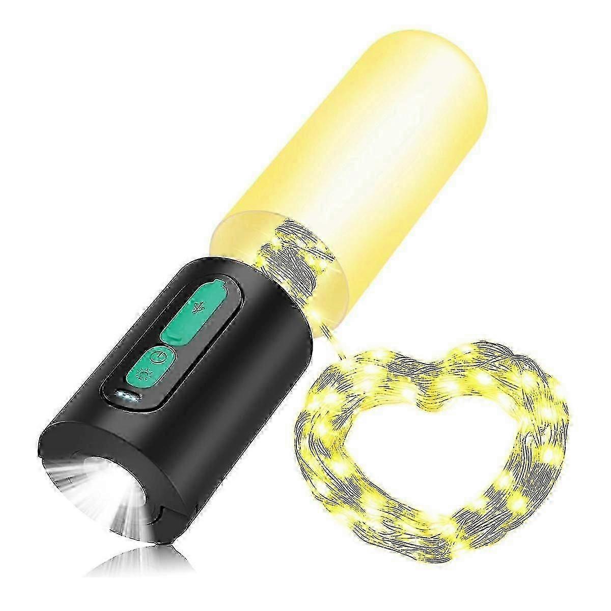 Elektrische Camping-lichterkette, Led-campinglampe Mit 10 M Lichterkette, 4000 Mah Campinglaterne, Zeltlampe