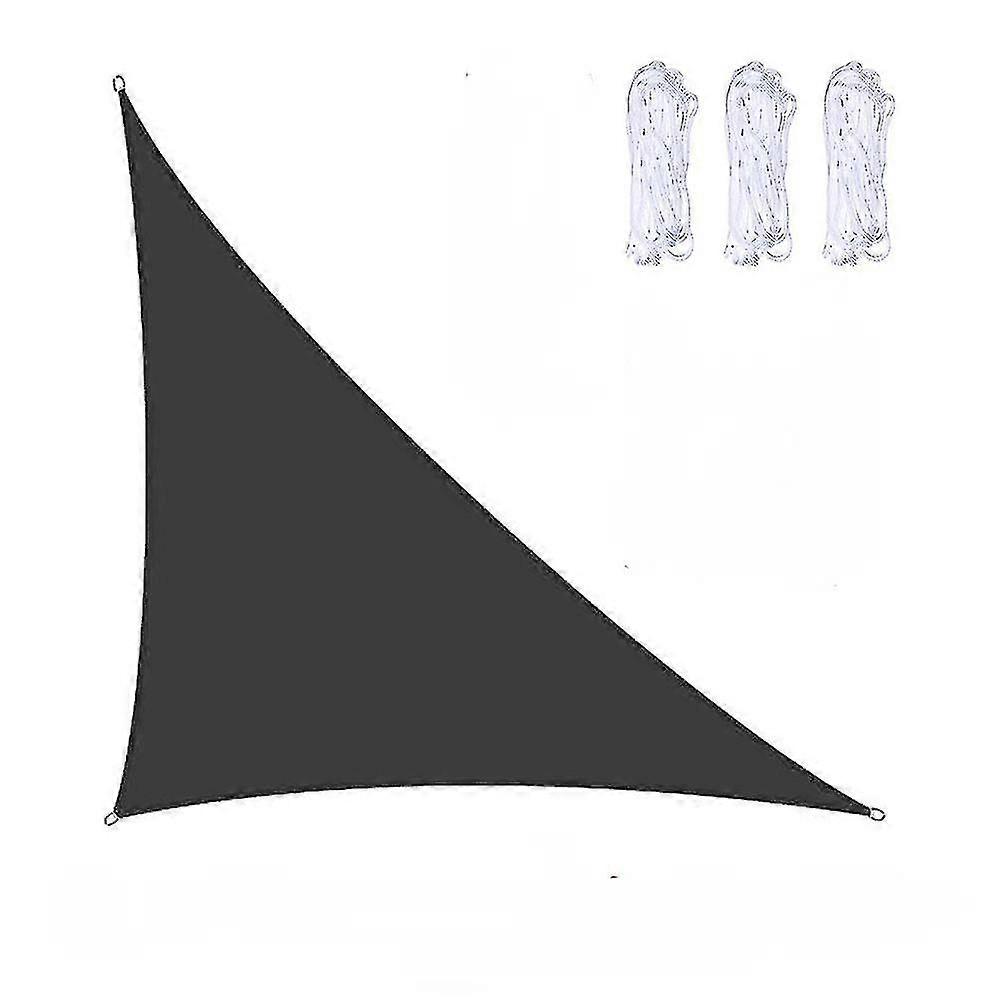 Wasserdichtes Dreieckiges Sonnensegel, 3x3x4,3 M / 4x4x5,7 M / 5x5x7,1 M, Für Garten, Terrasse, Pool, Camping (schwarz 5x5x7,1 M)