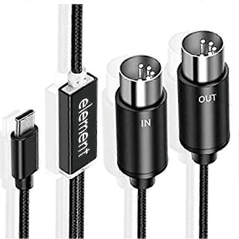 Midi-zu-usb-c-typ-c-kabel, Usb-midi-konverter Mit Kontrollleuchte Für Elektronische Orgeln Und Computer