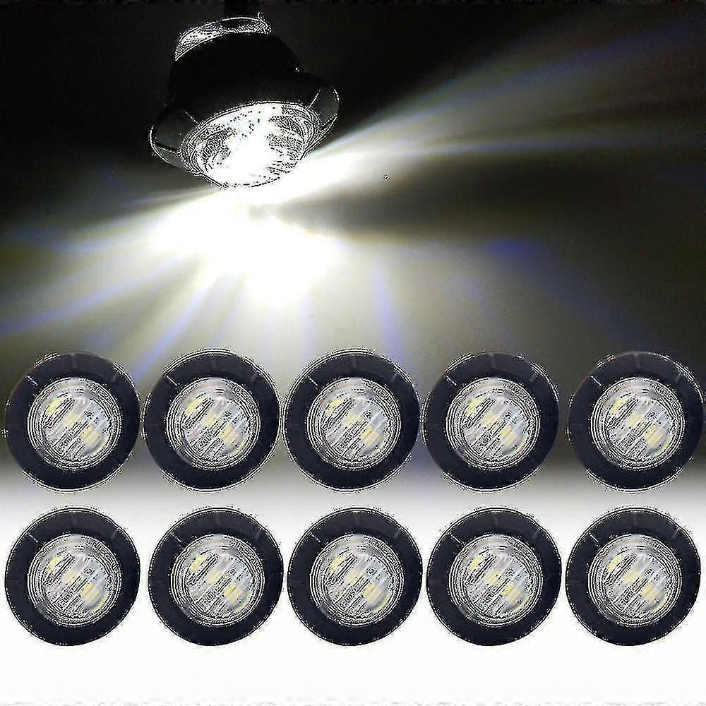 10 Stück Universelle Led-seitenmarkierungsleuchten Für Anhänger, Lkw, Rückleuchten, Bullet-leuchten, Lkw-freigabe (weiß)