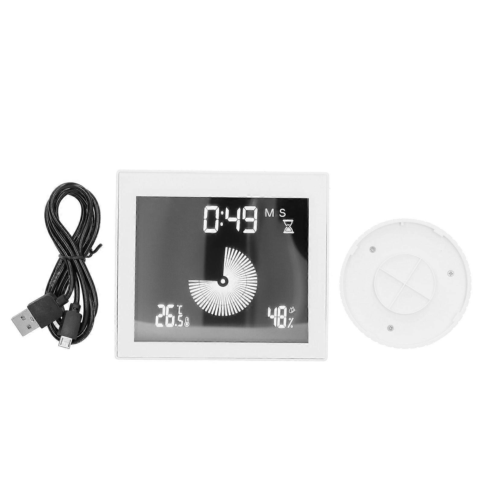 Multifunktionales Temperatur- Und Feuchtigkeitsmessgerät Mit Timer- Und Weckfunktion, Weiß, Usb 5v 1a