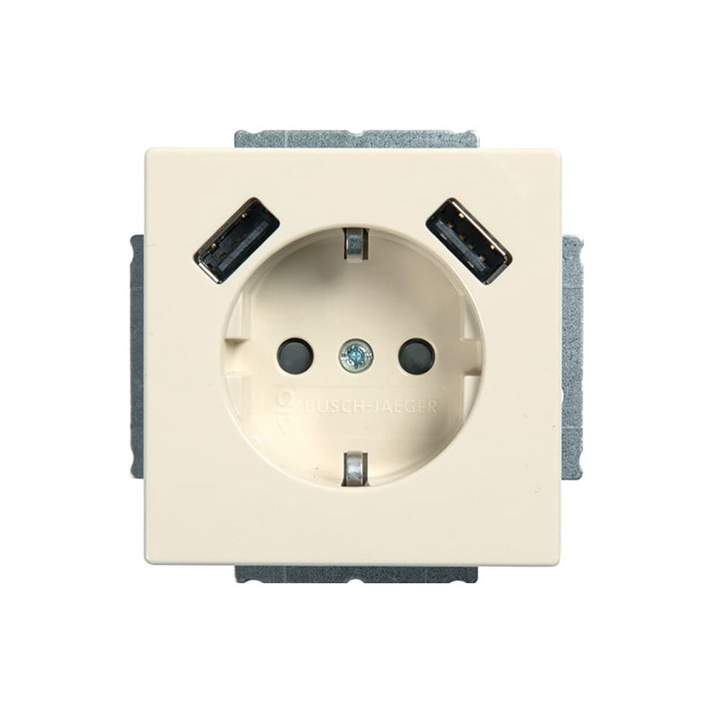 Busch Jaeger Schuko Usb Steckdose 20 Eucb2usb-82 Elfenbeinweiß Safety+ Mit 2 Usb Typ A
