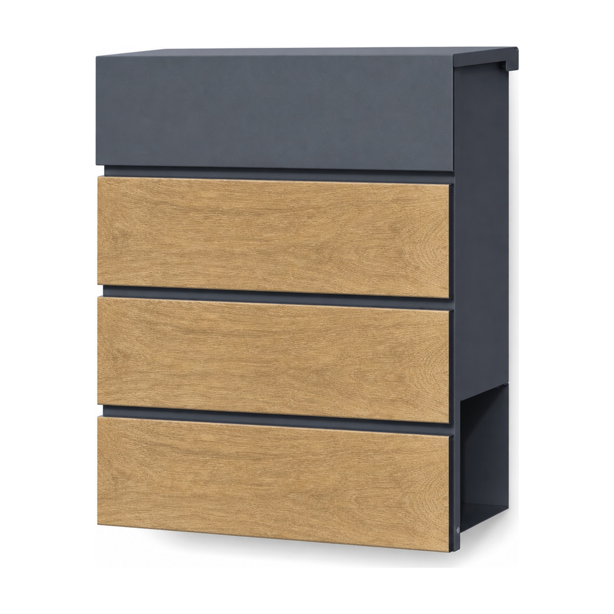 Briefkasten Roland Moderner Wandbriefkasten Mit Zeitungsfach Anthrazit Holzoptik