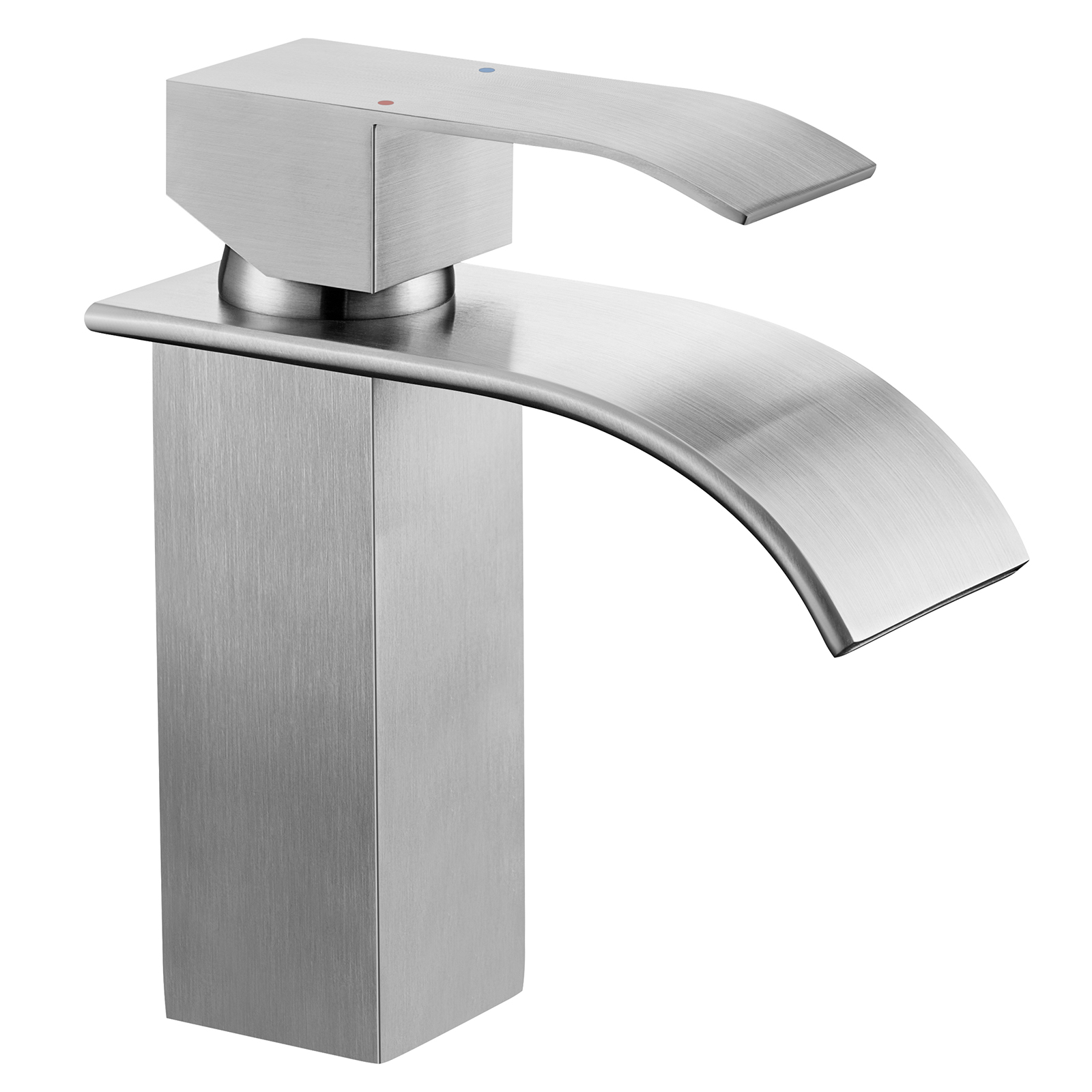 Badarmatur Cecipa Max, Gebürstet Wasserhahn Wasserfall Bad Armatur, Einhebelmischer Waschbecken Waschtischbatterie Für Badezimmer, Model Xl