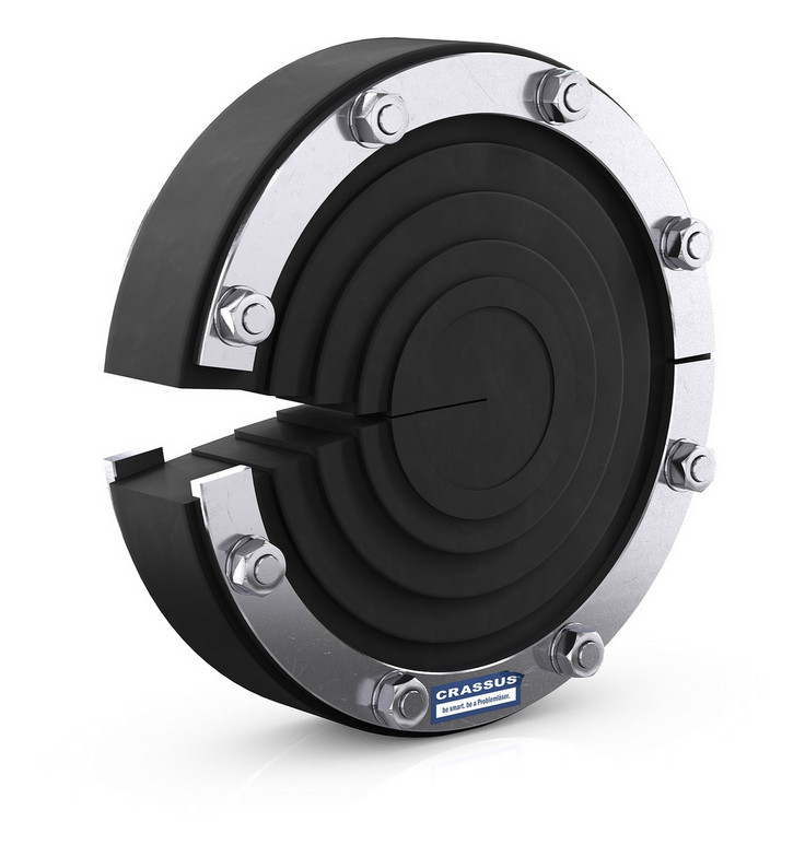 Cr Pressd. Typ Dd-t Uni, Dn100,ad18-65mm Geteilt, 1,5 Bar, Dg.: 40mm, Epdm / V2a