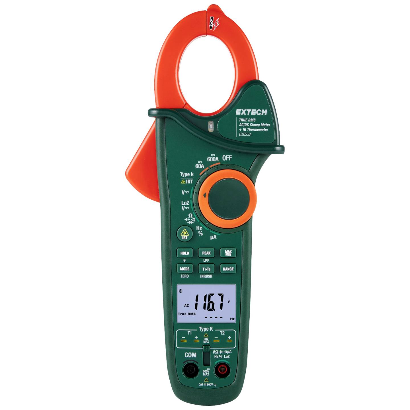 [neuwertig] B-ware Extech Ex623a 600a Ac/dc-stromzange Mit Ir-thermometer Und Digitaler Anzeige