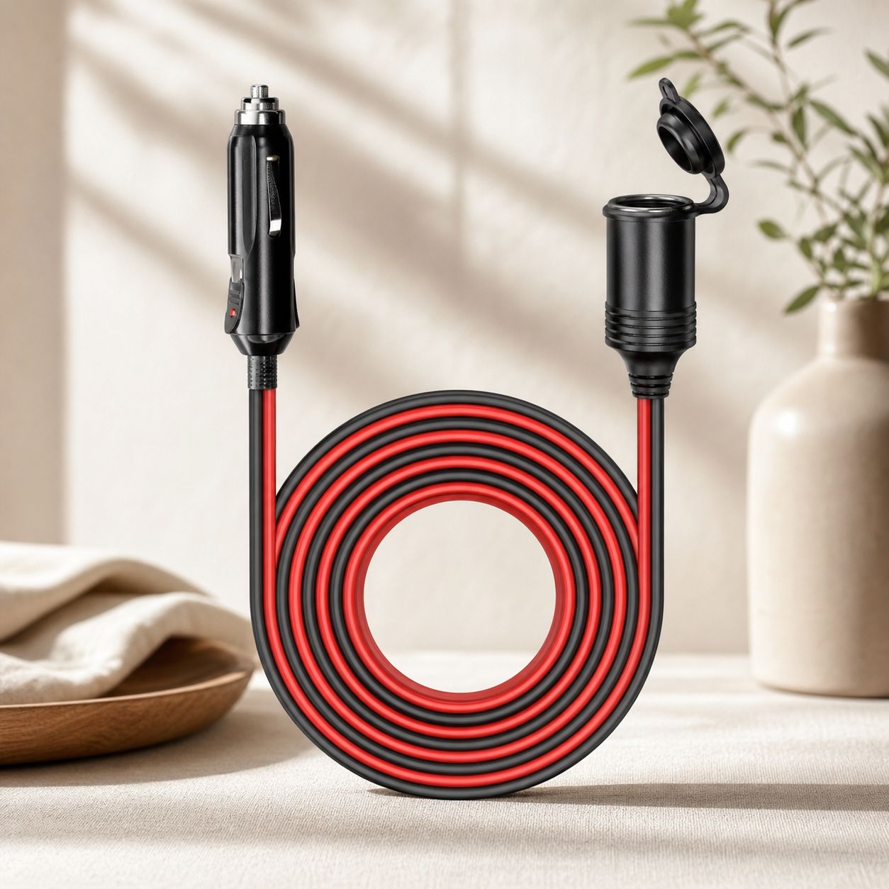 M Langes, Wasserdichtes Zigarettenanzünder-verlängerungskabel – Austauschbare 15-a-sicherung – Hohe Ausgangsleistung 12 V/24 V – 17 Awg-kabel Für Den Zigarettenanzünder