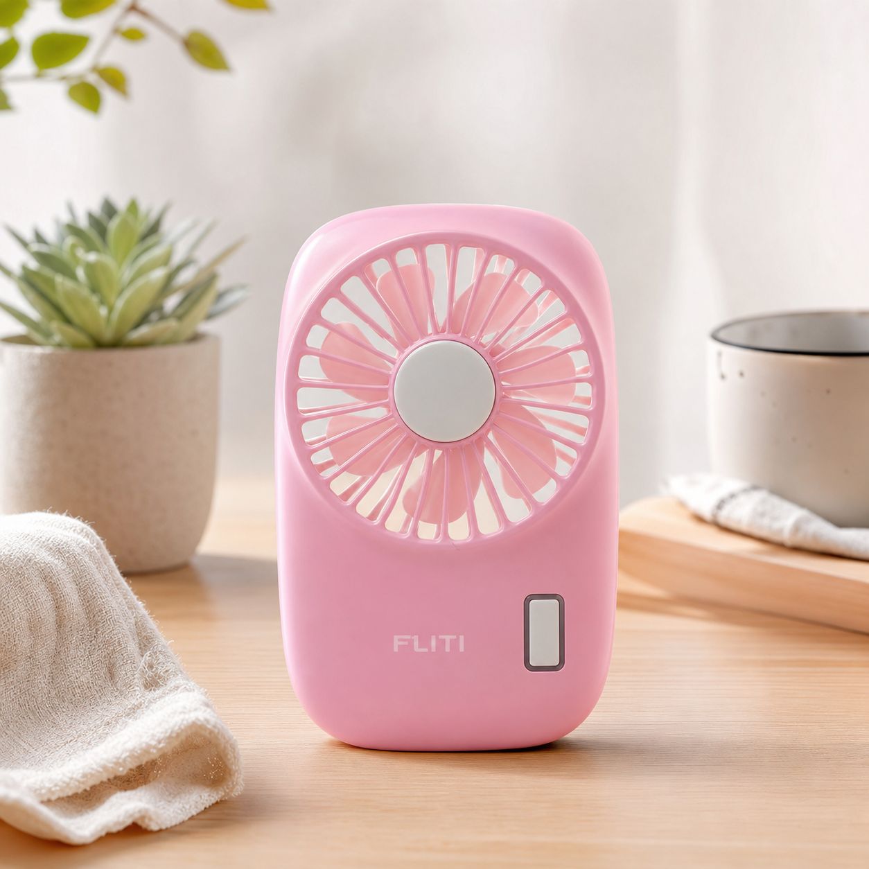Leistungsstarker Mini-ventilator, 2 Geschwindigkeitsstufen, Usb-aufladbar, Kompakt Und Leicht Für Zuhause, Büro Und Reisen, Pink