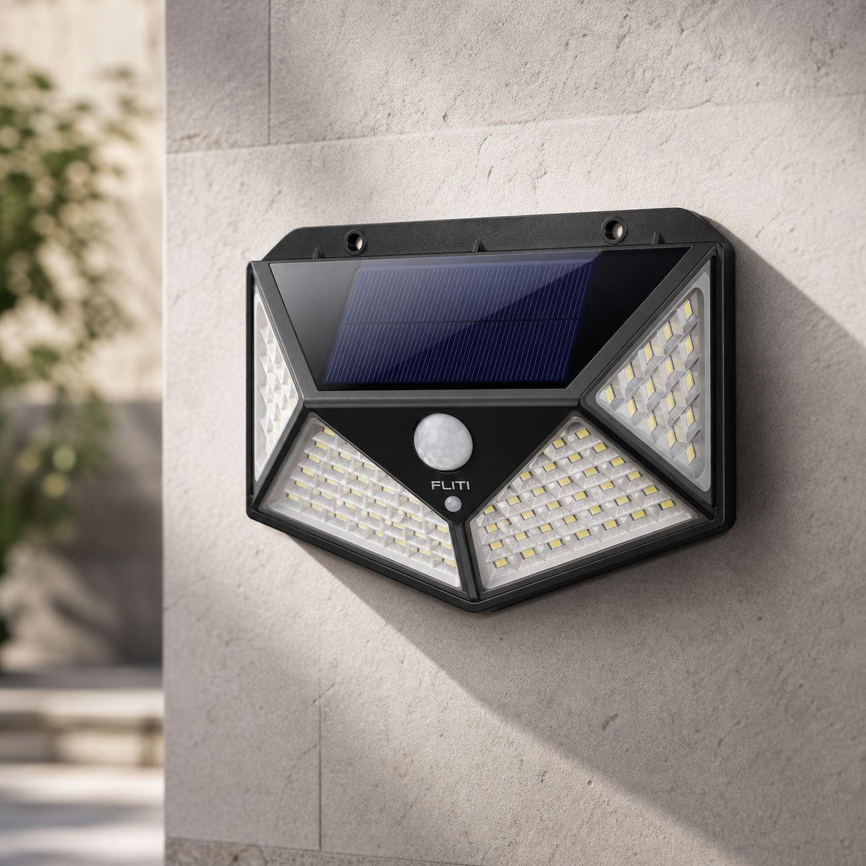 Solar-außenleuchte Mit 100 Leds, 2200 Mah, Ip65 Wasserdicht, 270°-bewegungsmelder, 2er-pack