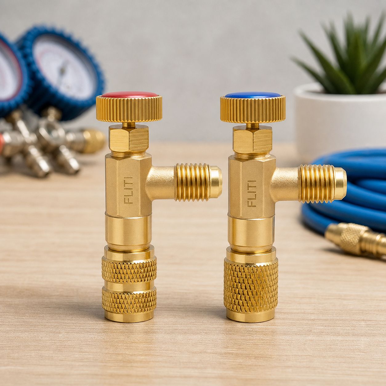 R410a R22 1/4" Durchflussventil - Verstärkter Messing-auslaufschutzadapter Mit 6 O-ringen - 360° Drehbar Für Klimaanlagen