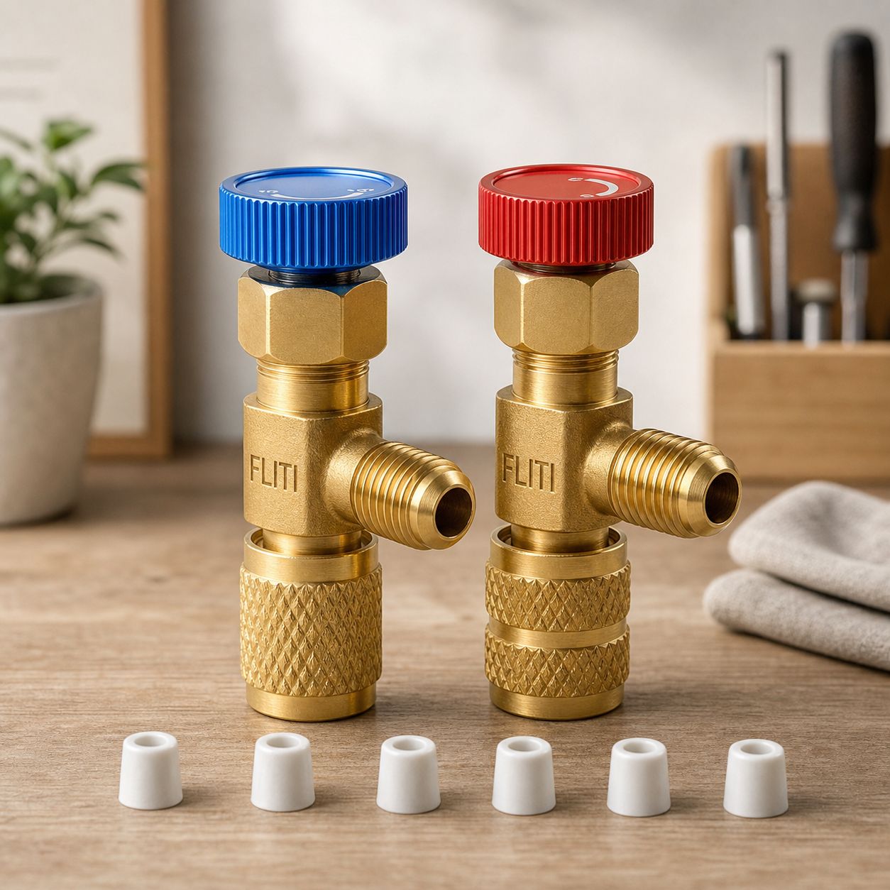 R410a/r22 Kältemittel-sicherheitsventil 1/4" Hochleistungs-messing 2er-pack Anti-leck-ventil-set Für Klimaanlagen
