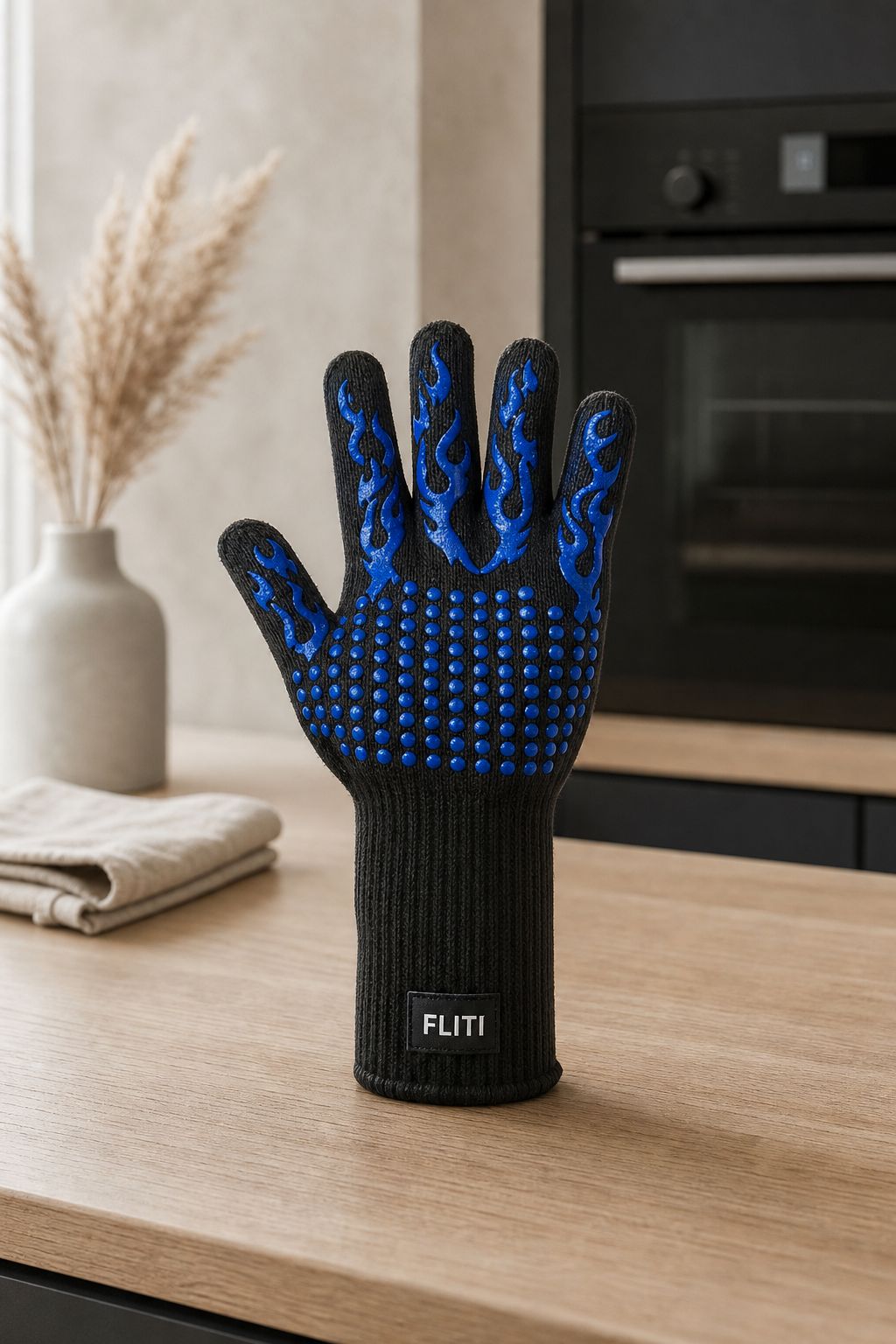 Hitzebeständige Silikonhandschuhe, 800 °c, Schnittfestigkeit L5, Aramid-baumwolle – Zum Grillen, Kochen Und Schweißen