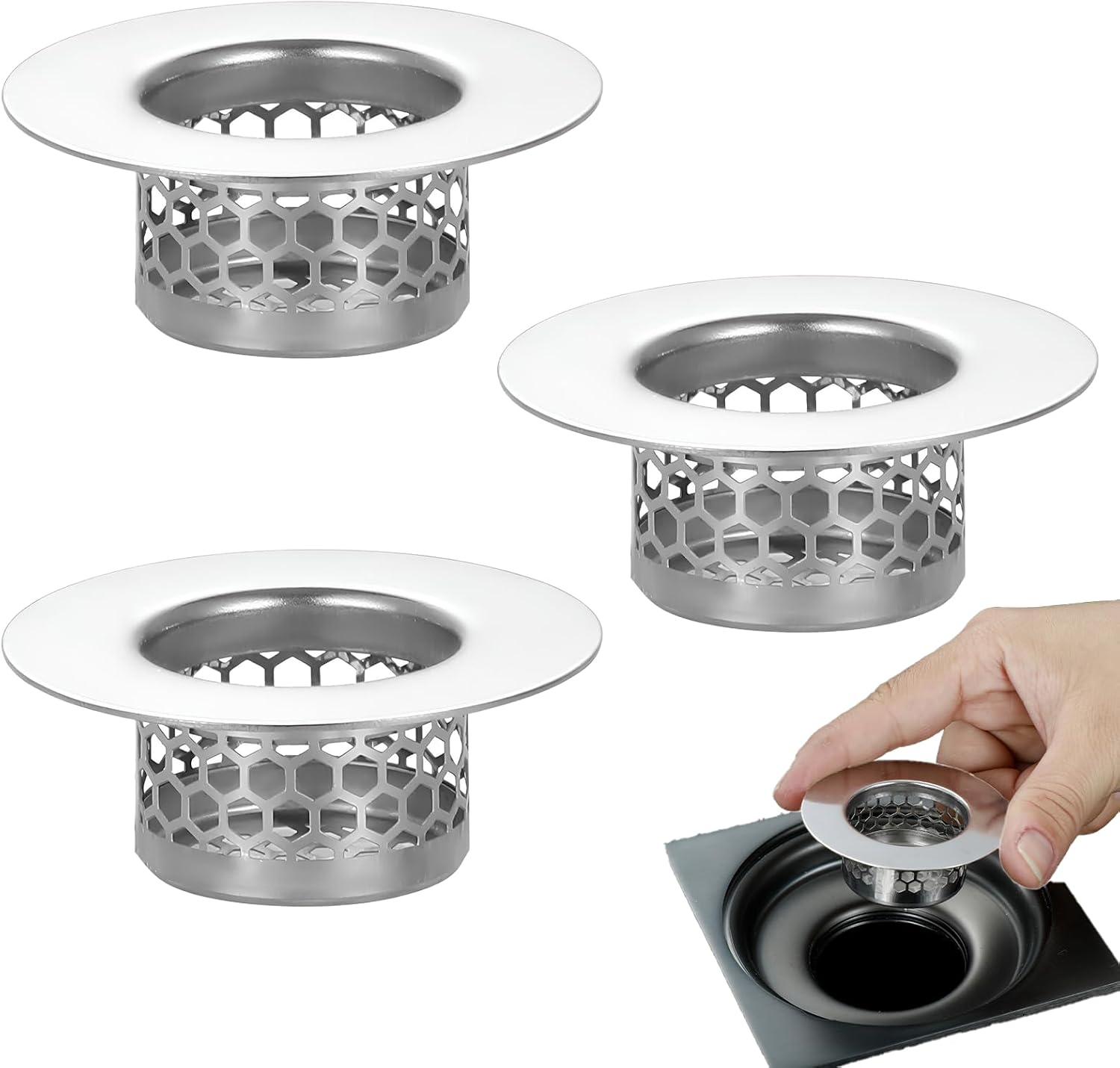 Stück Universal-abflusssieb, Duschwaschbecken-sieb, Geeignet Für Badezimmerrohre, Küchenspülengitter, Badezimmer-abflusssieb 2,5-4,3 Cm Durchmesser.