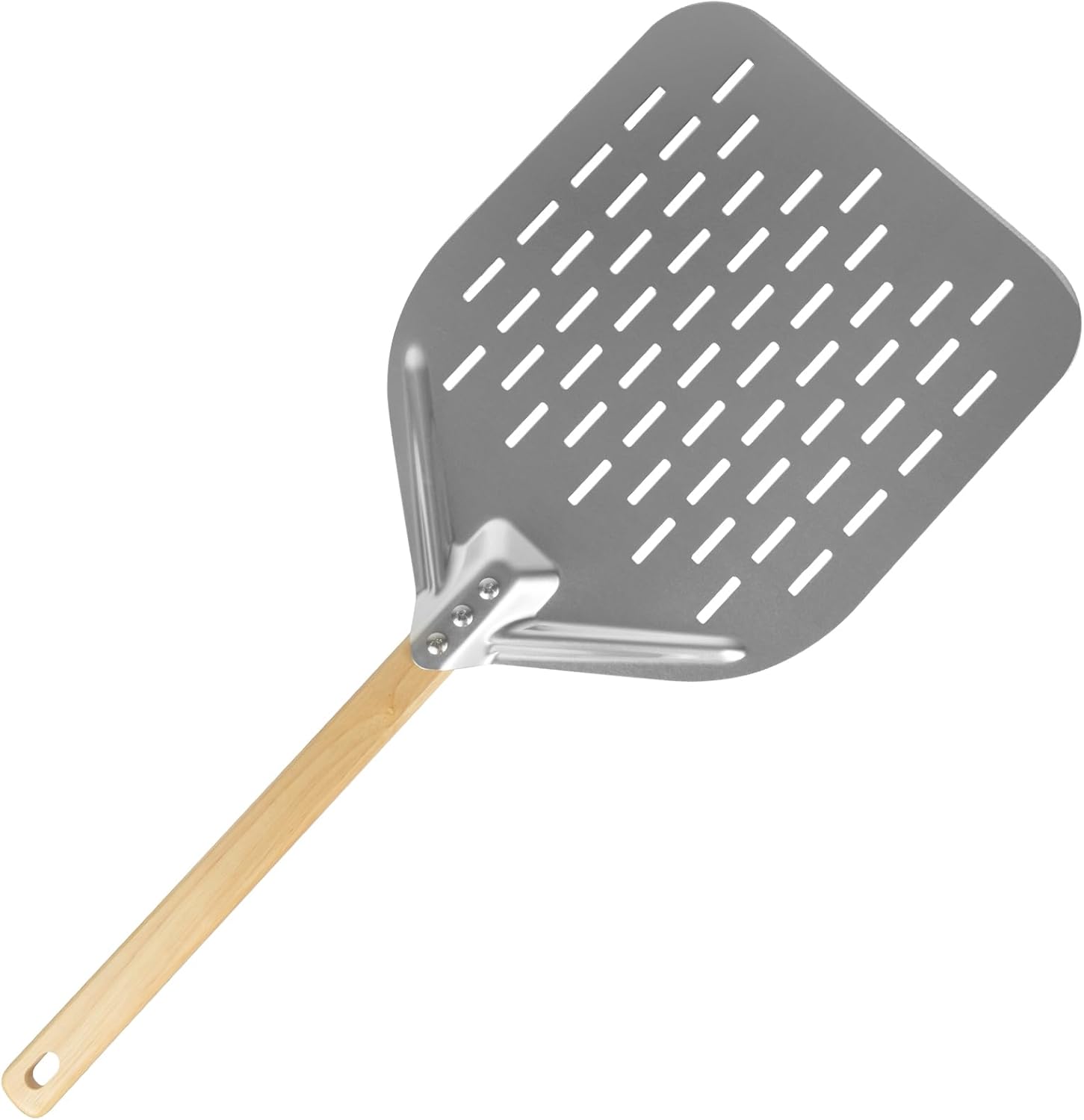 Professioneller, Perforierter Pizzaschieber – 40 X 30 Cm – Pizzaschieber Aus Edelstahl Mit Abnehmbarem Griff – Für Pizzaöfen, Grills Und Brot – Schnelle Lieferung