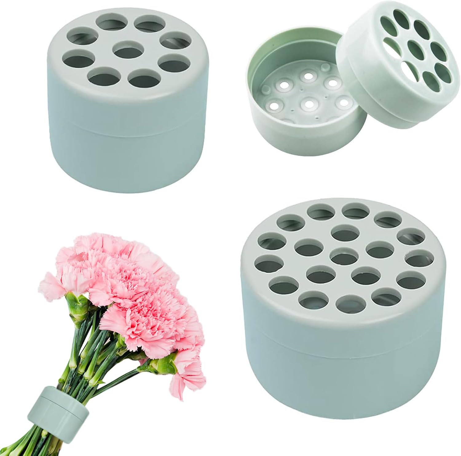 Ein Set Aus Zwei Grünen Spiralförmigen Stielstützen, Geeignet Für Blumenarrangements Und Vasendekoration (beinhaltet Eine Große Und Eine Kleine Größe).
