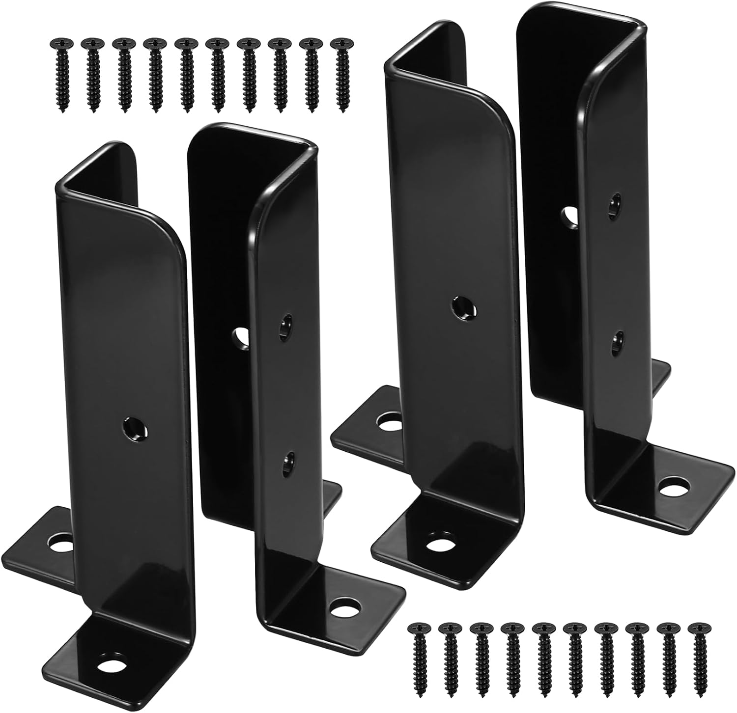 Set Aus Verstellbaren Terrassenpfostenstützen (4 Stück), Geeignet Für Pergolen, Terrassengeländer Und Briefkastenpfostenfüße.