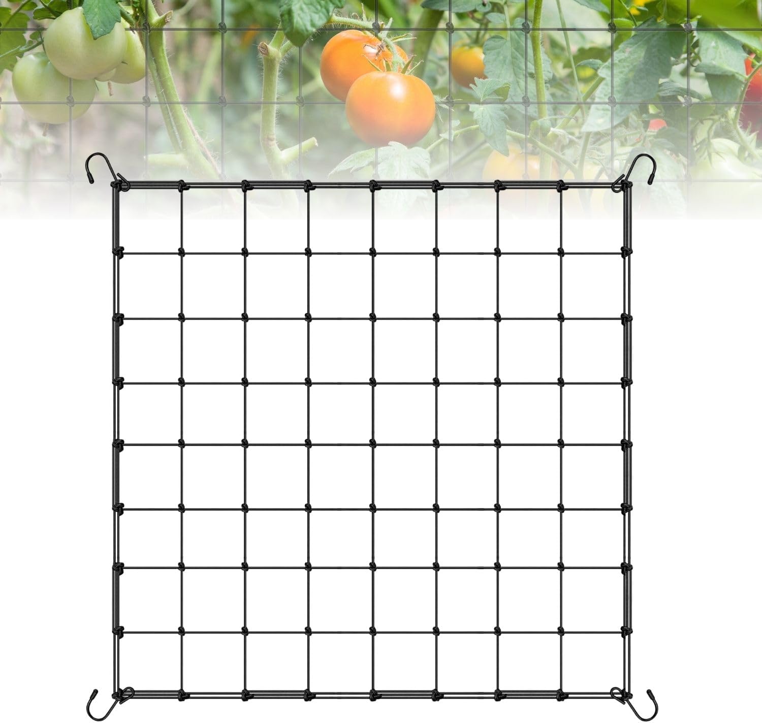 Anzuchtnetz – 90 X 90 Cm – Mit 4 Edelstahl-s-haken – Für Anzuchtzelte – Kann Als Aufbewahrungsnetz Für Gemüse, Obst Und Zierpflanzen Verwendet Werden.