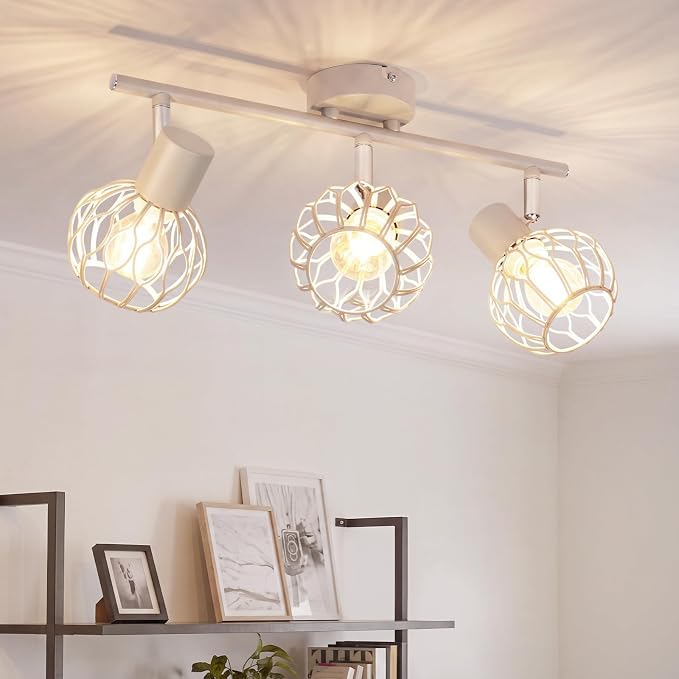 Gbly Led Deckenstrahler 3 Flammig Deckenlampe Grau E14 Metall 350° Schwenkbar Küchenlampe Wohnzimmer Lampe Deckenspot Flur Deckenleuchte Ohne Leuchtmittel