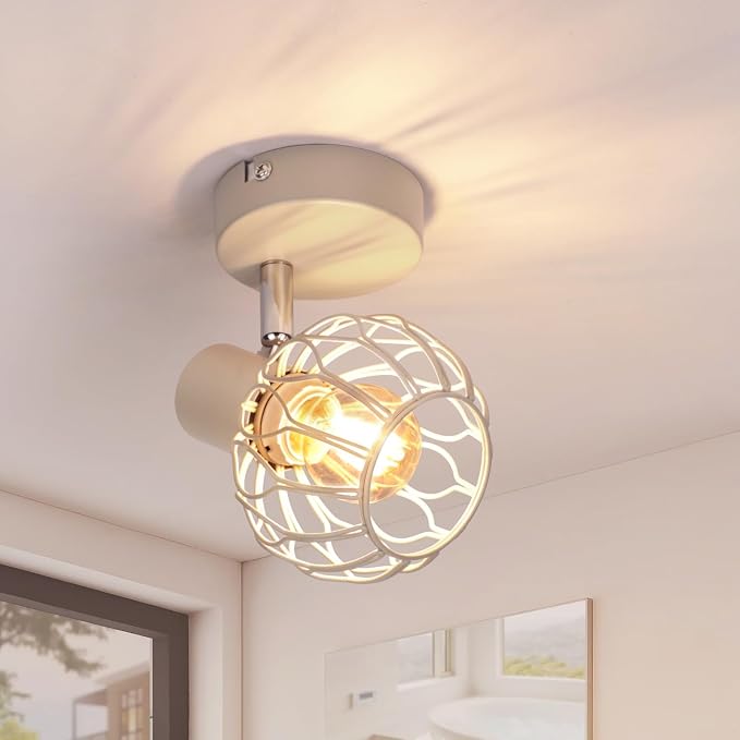 Gbly Led Deckenlampe 1 Flammig Deckenstrahler 350° Grau E14 Metall Deckenleuchte Schwarz Flurlampe Deckenspot Für Flur Küche Schlafzimmer Ohne Leuchtmittel