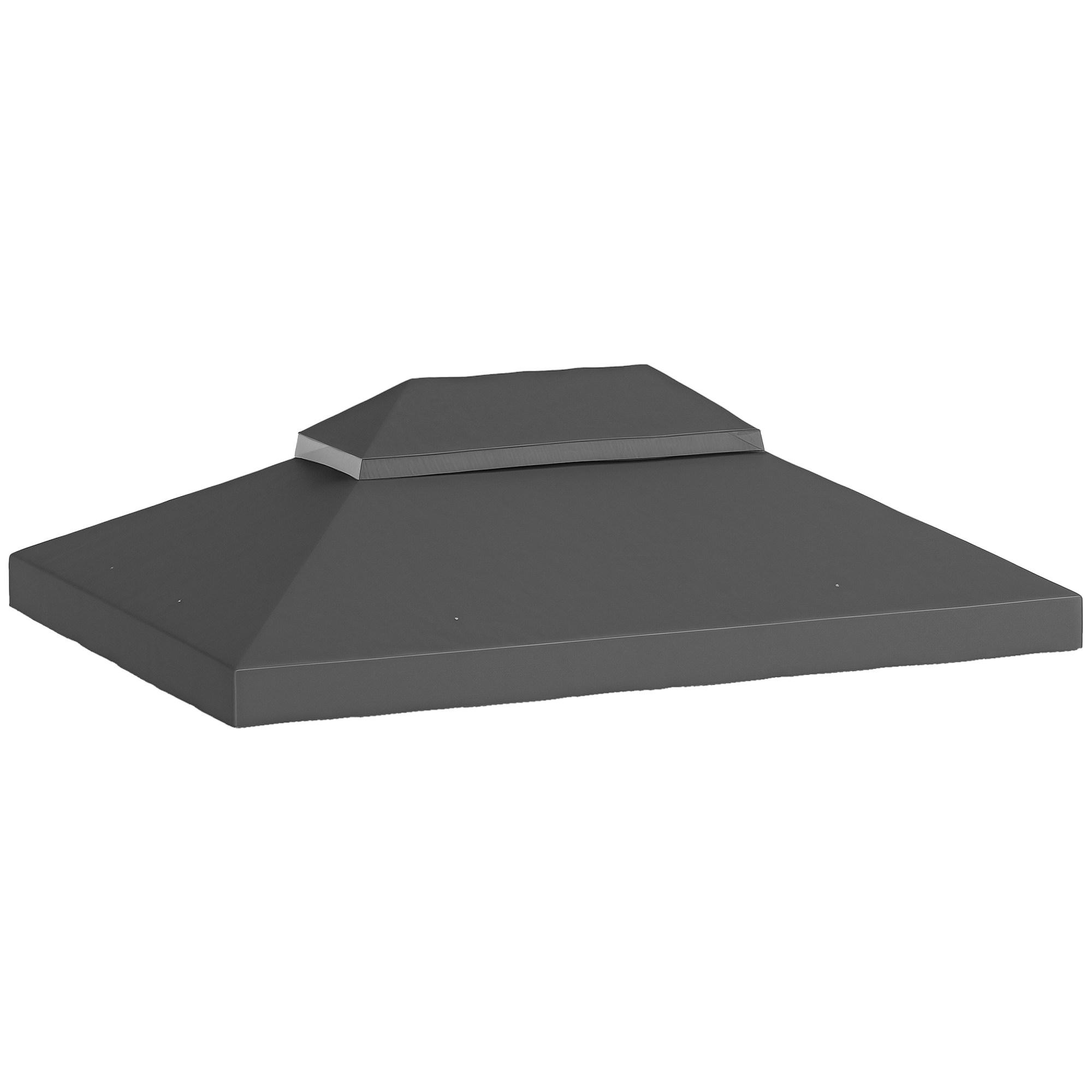 Ersatzdach Für Pavillon 4 X 3 M, Doppelplane Mit Drainagelöchern, Polyester 370 G/m² Grau
